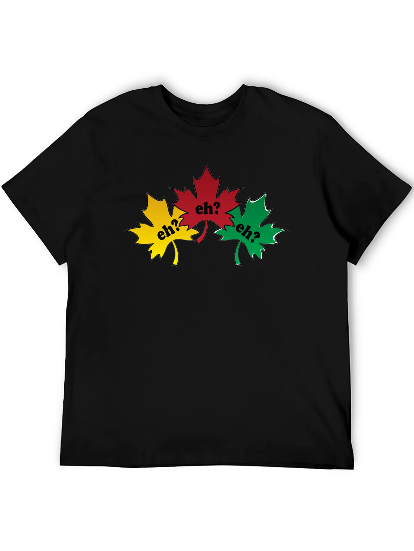 Black Canadian Eh? T-Shirt - Maple Leaf Design view 5