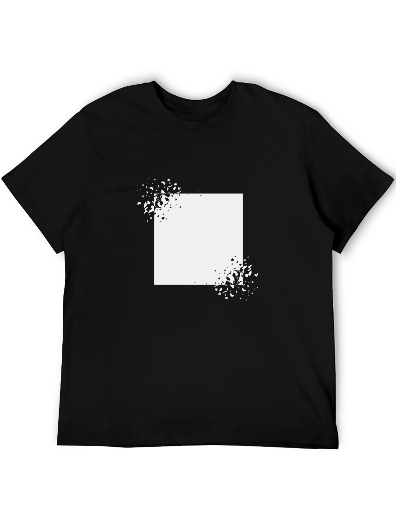 Black Abstract Square Graphic T-Shirt - Black view 5