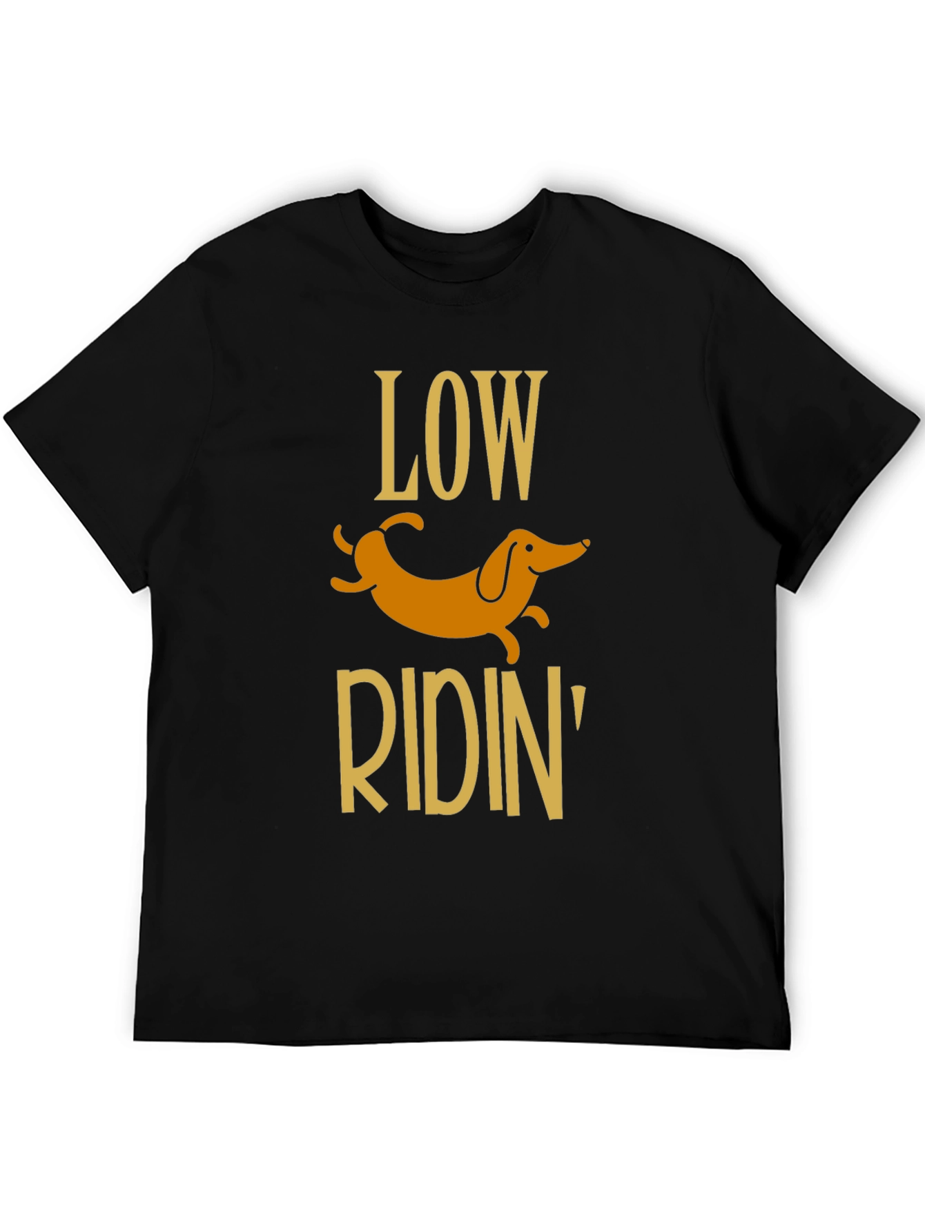 Black Low Ridin' Dachshund Dog T-Shirt view 5