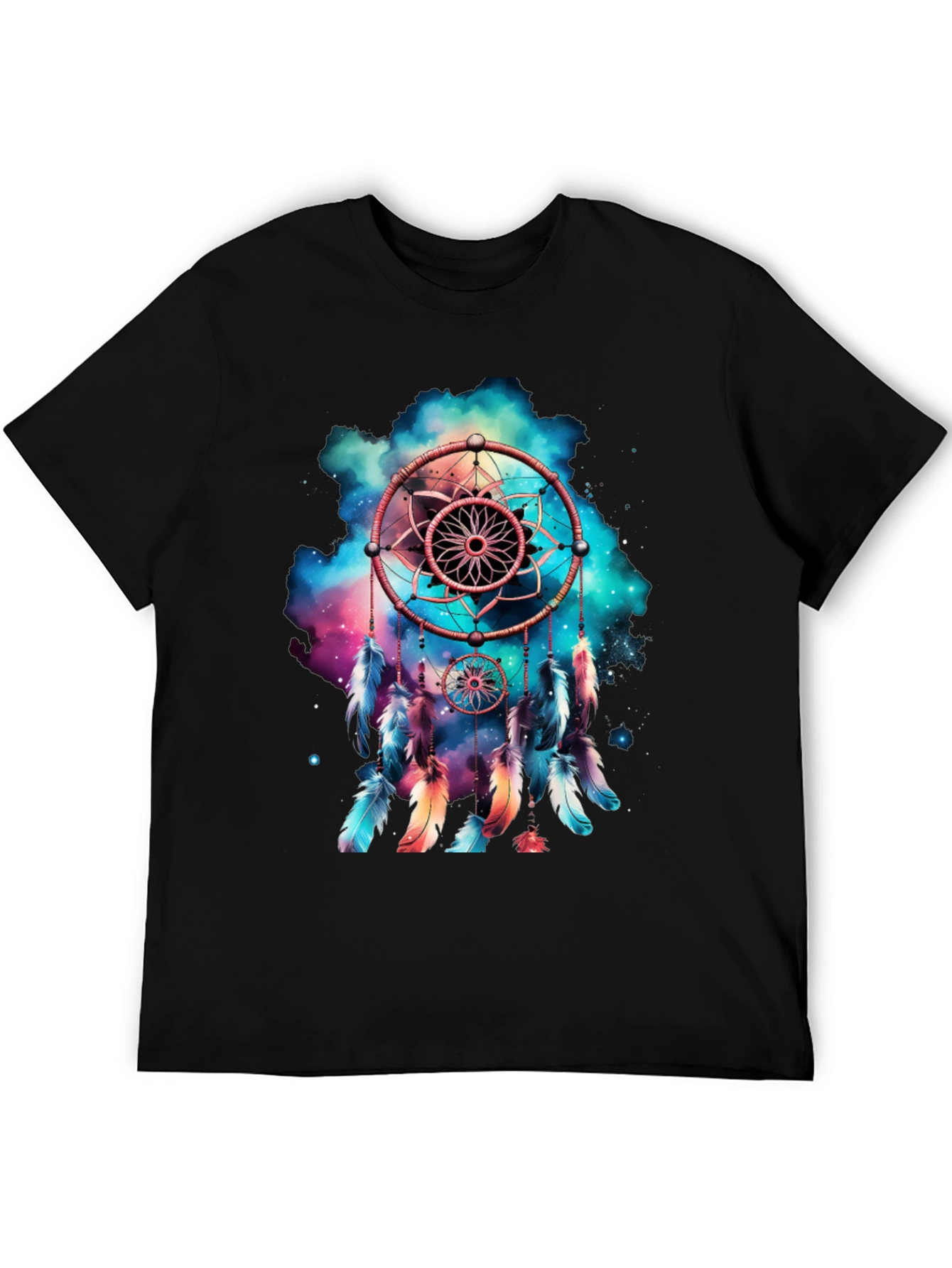 Black Dreamcatcher Graphic Print Men's T-Shirt view 5