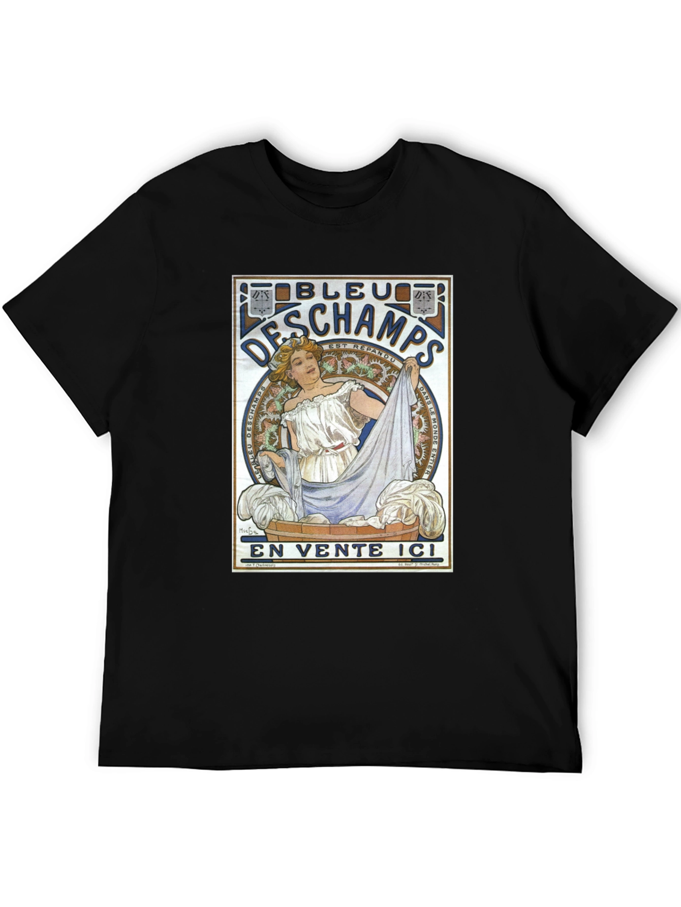 Black Bleu DesChamps Vintage Style Graphic Tee view 5