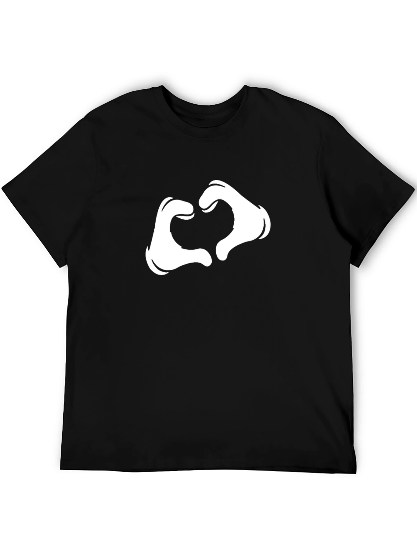 Black Heart Hands Graphic Tee - Modern Black T-Shirt view 5