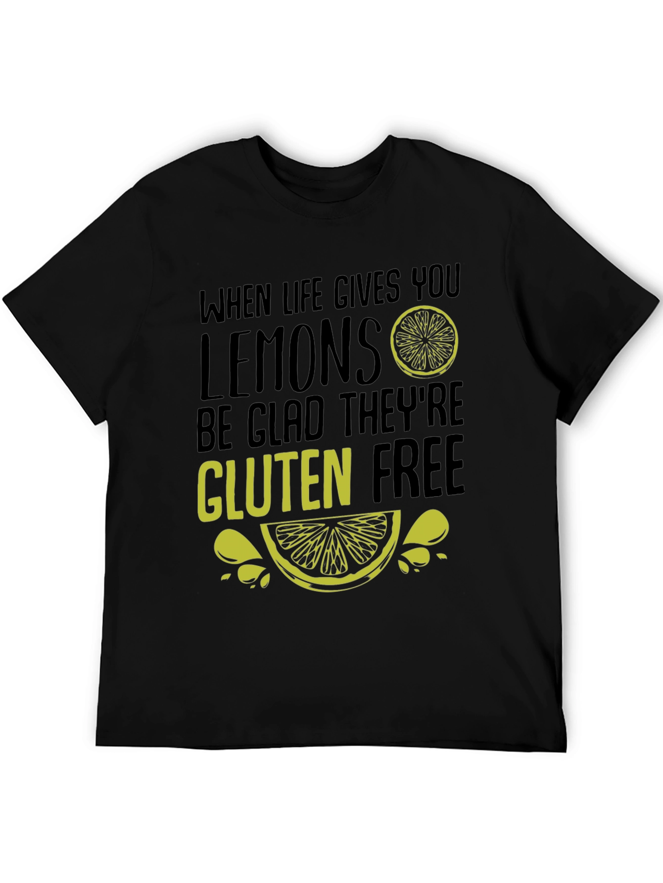 Black Funny Gluten-Free Lemon Graphic Tee view 5
