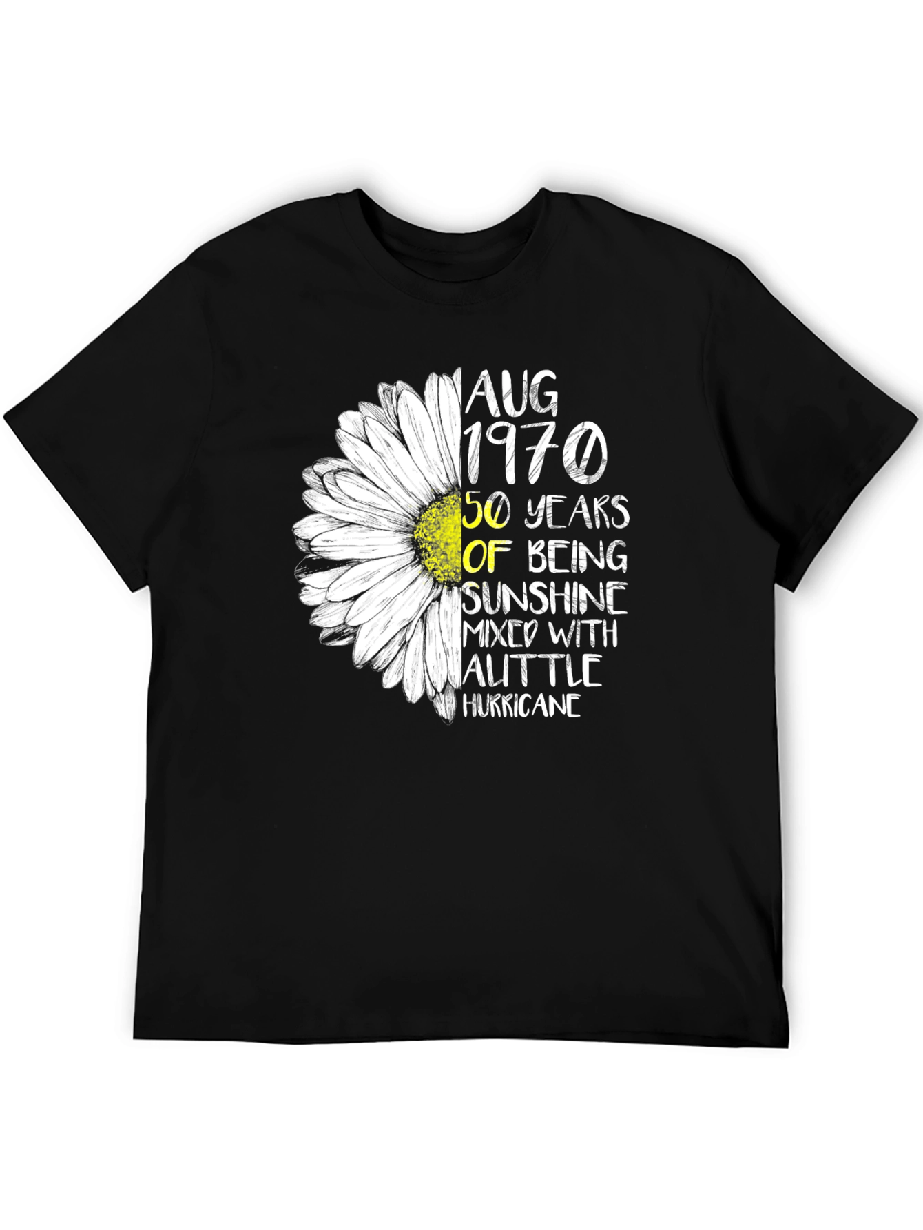 Black August 1970 50th Birthday Sunshine Hurricane T-Shirt view 5