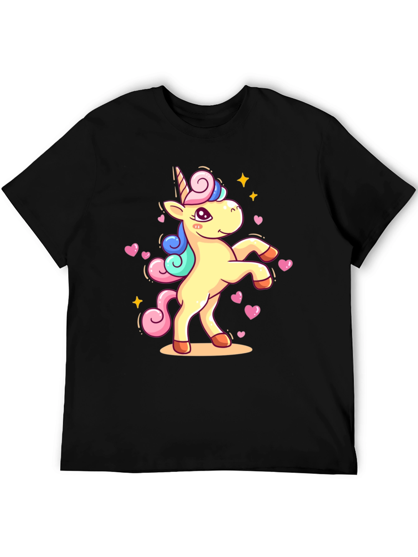 Black Unicorn Graphic Tee - Black Cotton T-Shirt view 5