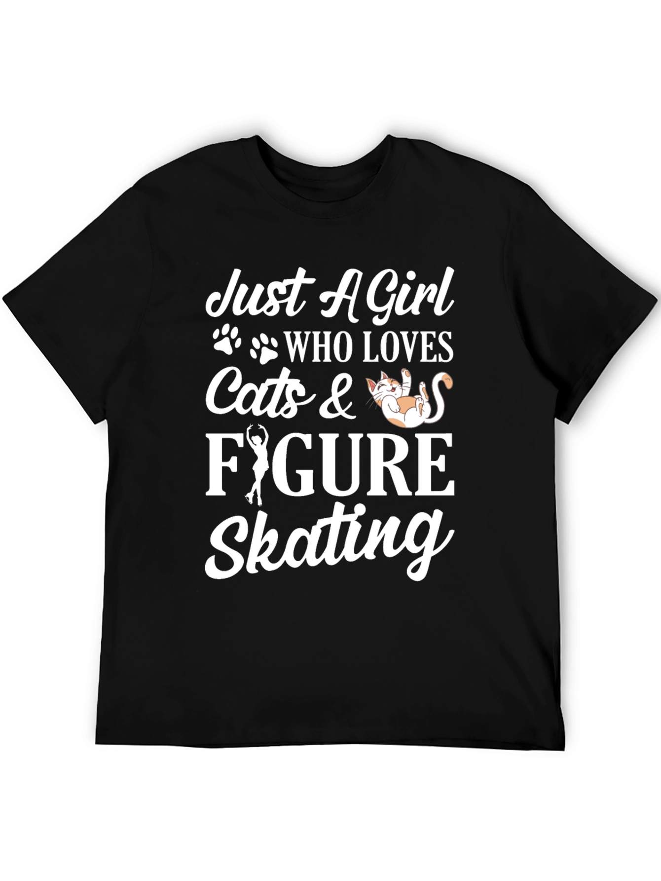 Black Cats & Figure Skating Graphic Tee view 5