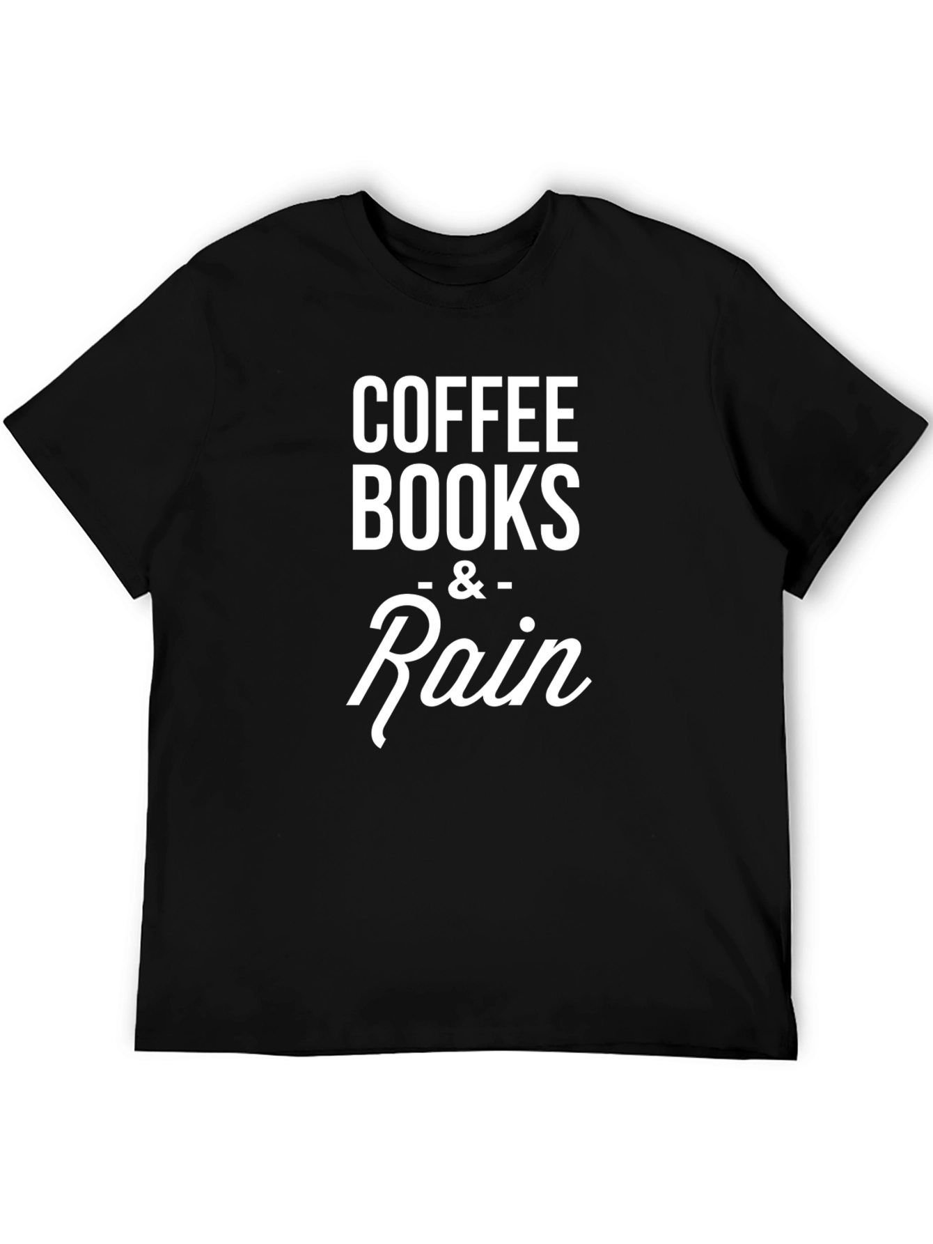 Black Coffee Books & Rain - Unisex T-Shirt view 5