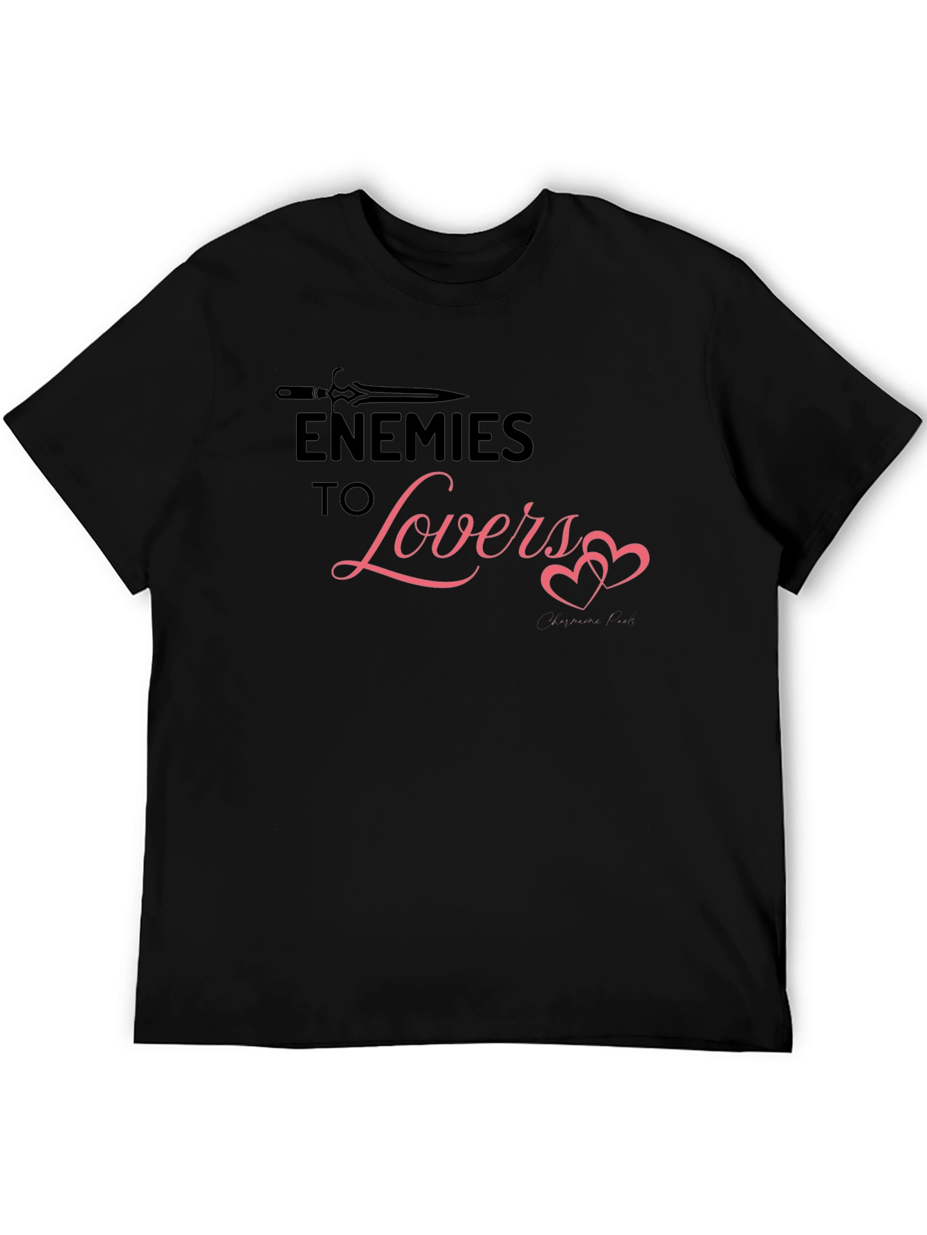 Black Enemies to Lovers Graphic Tee - Black Cotton Blend Shirt view 5