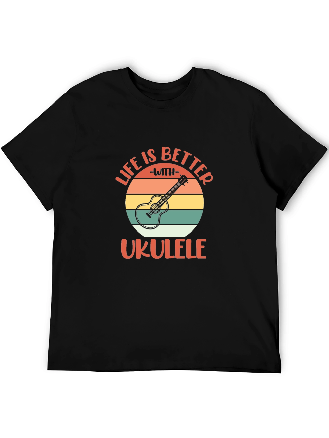 Black Life is Better with Ukulele Graphic T-Shirt view 5