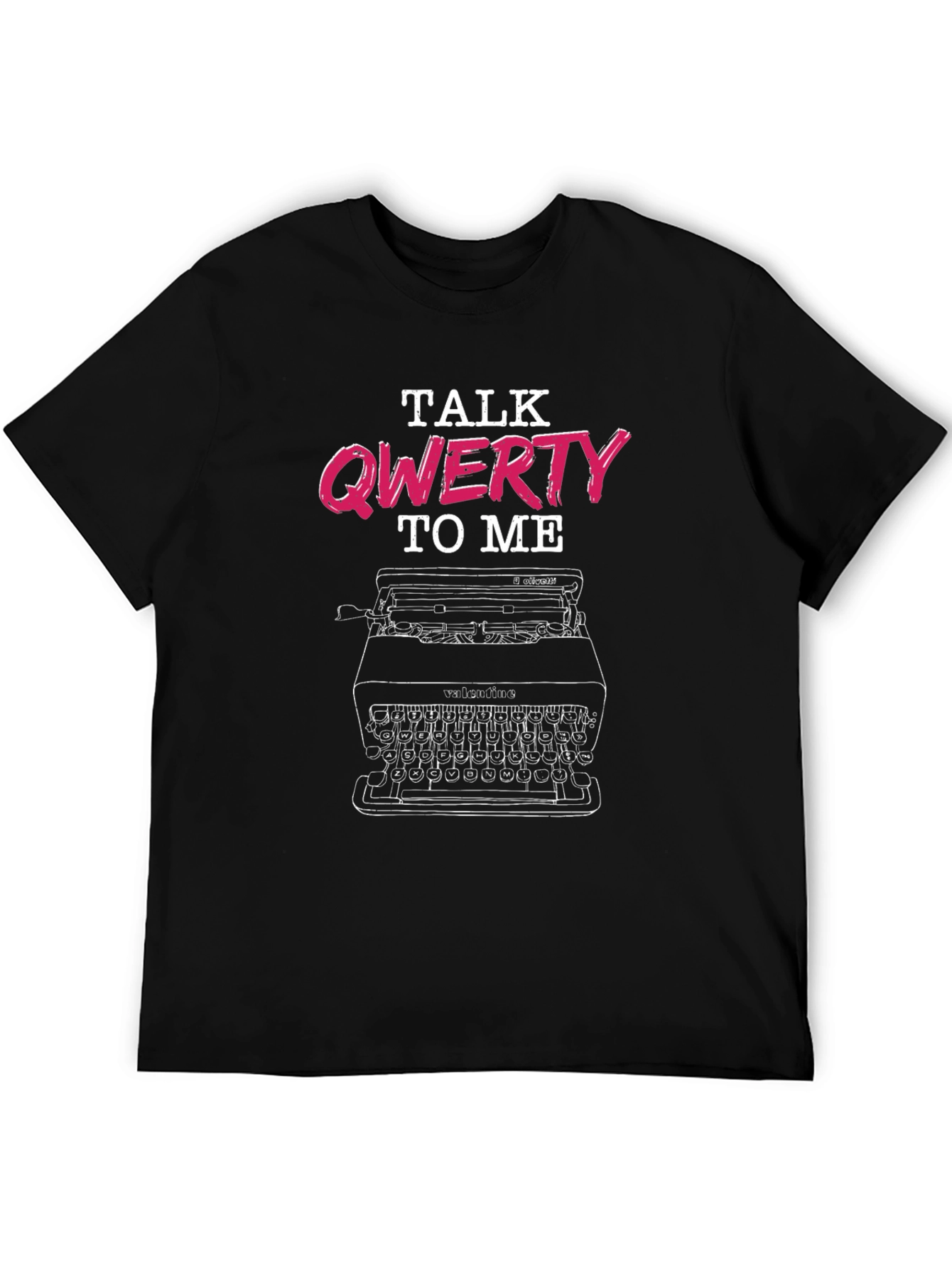 Black Talk Qwerty To Me T-Shirt - Typographic Design view 5