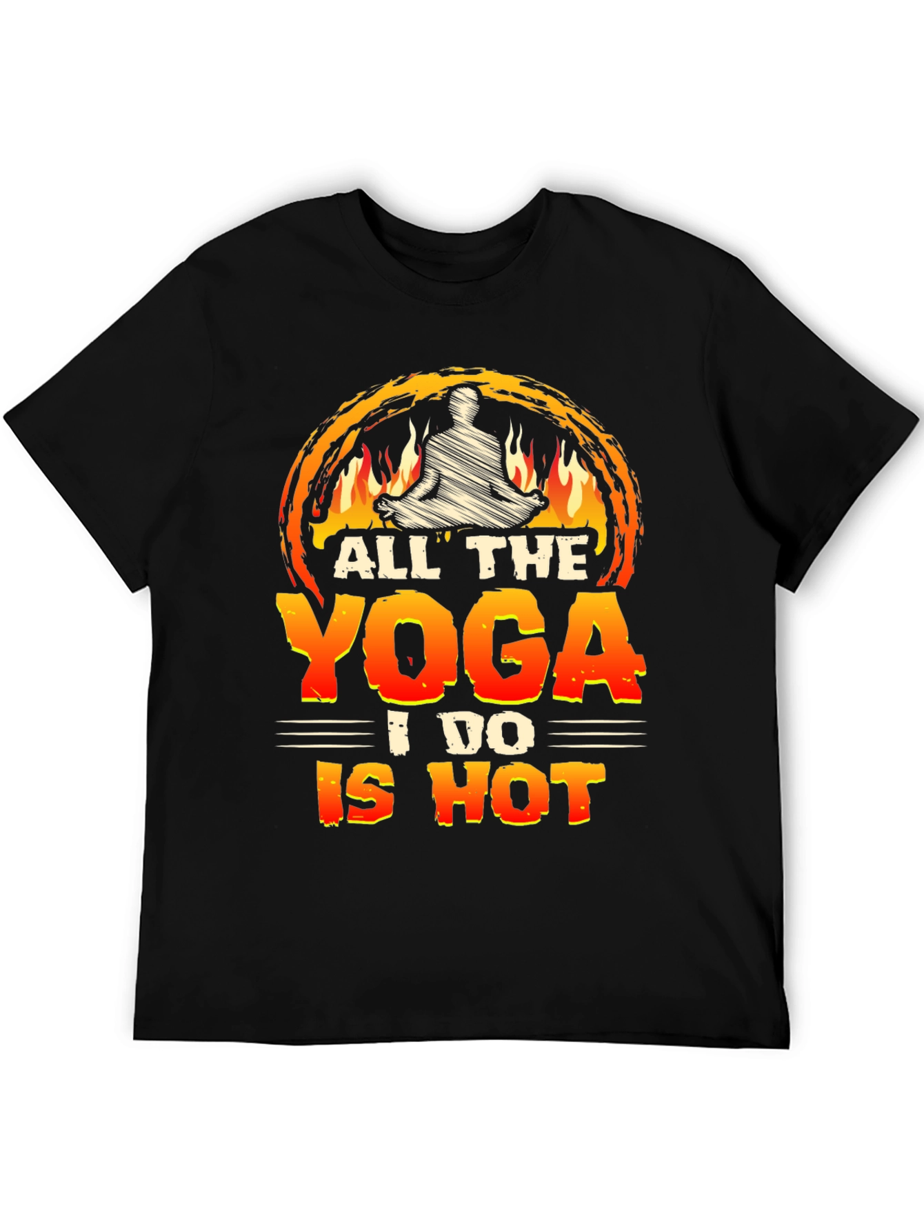 Black Hot Yoga Graphic Tee - Comfortable Unisex Fit view 5