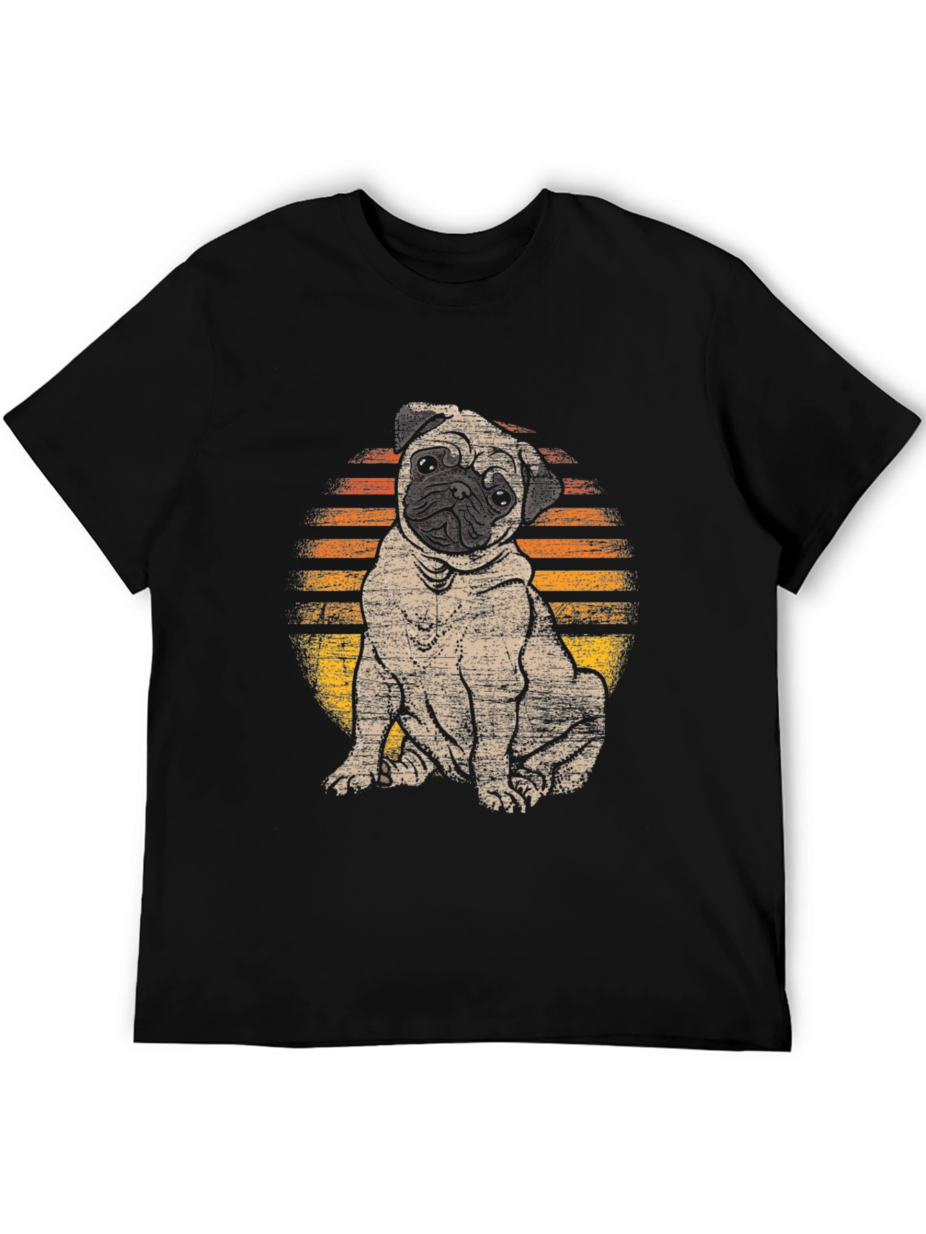 Black Pug Sunset T-Shirt - Cute Dog Graphic Tee view 5