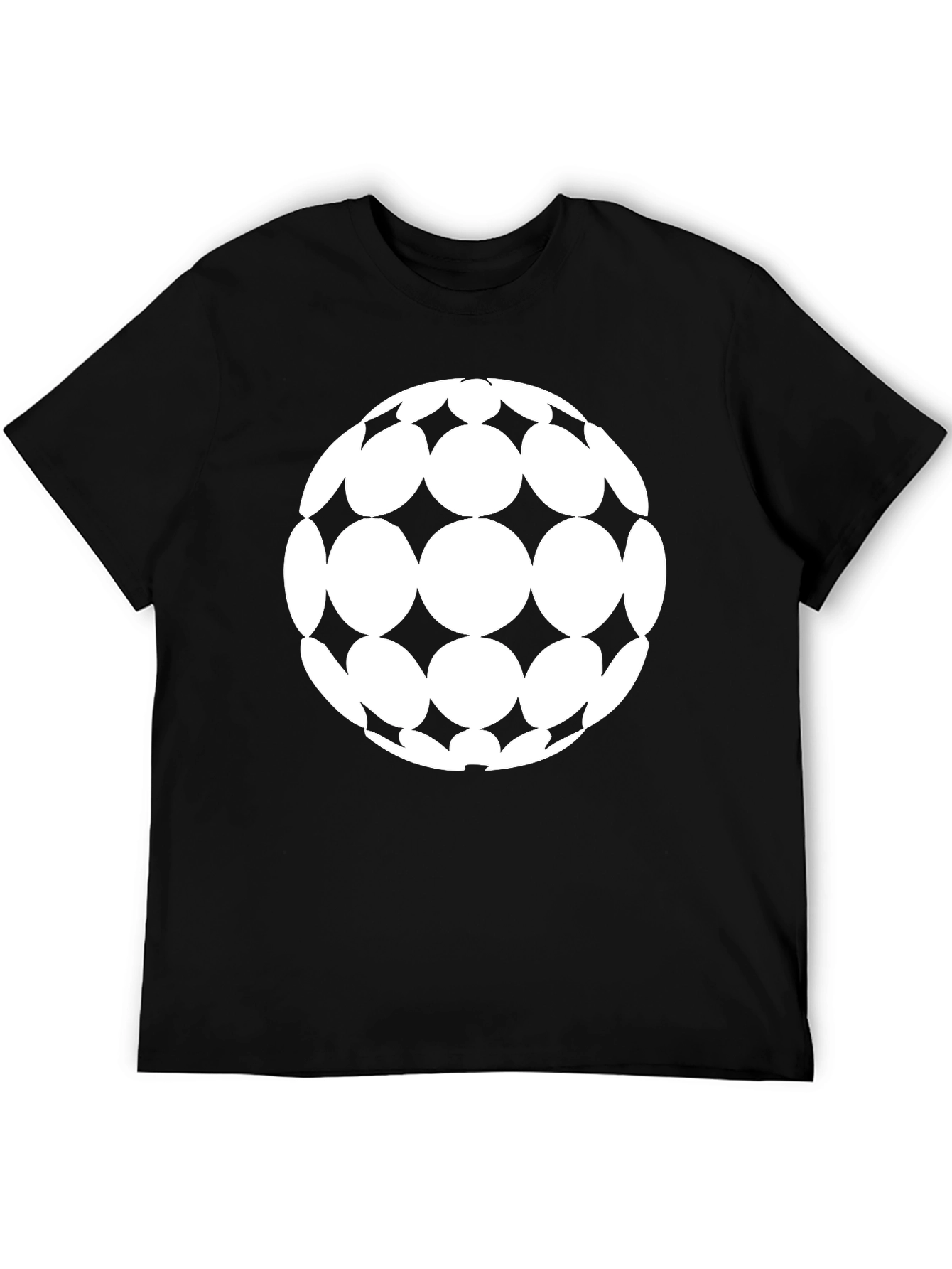 Black Geometric Sphere Graphic Tee - Black Cotton Blend view 5