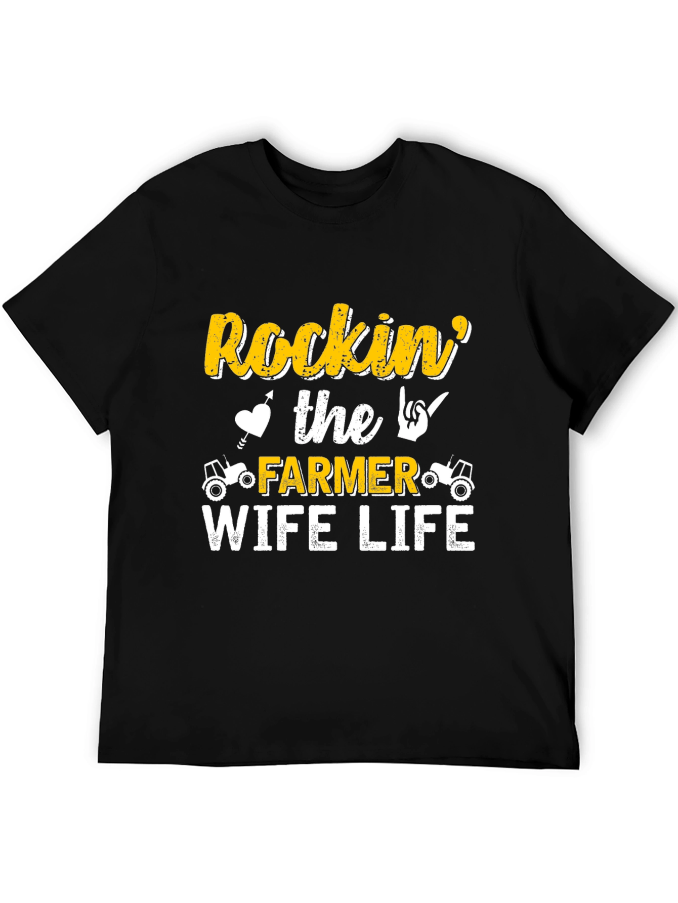Rockin' Farmer Wife Life Black T-Shirt - 5