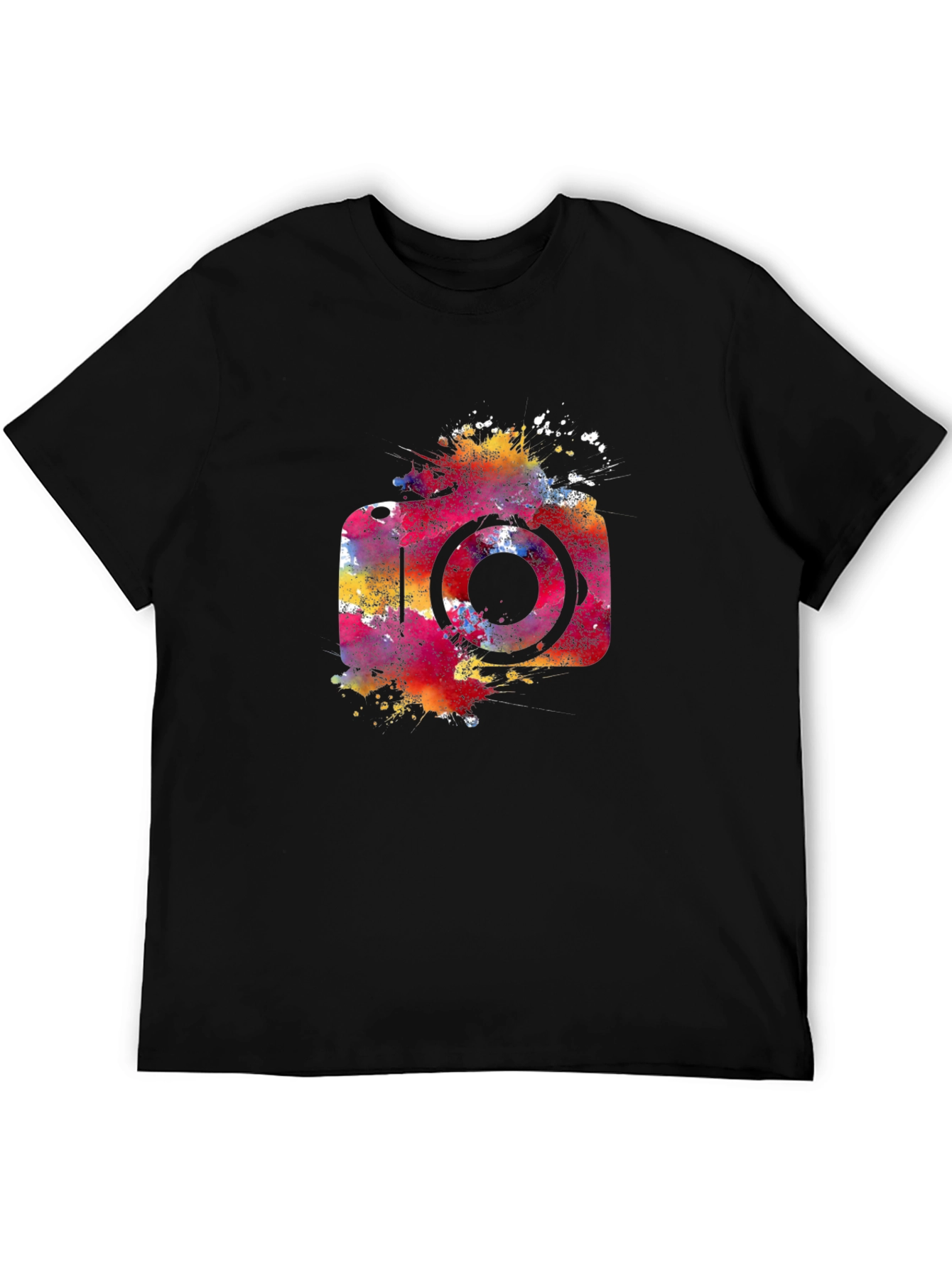 Black Vibrant Camera Graphic Tee - Black view 5