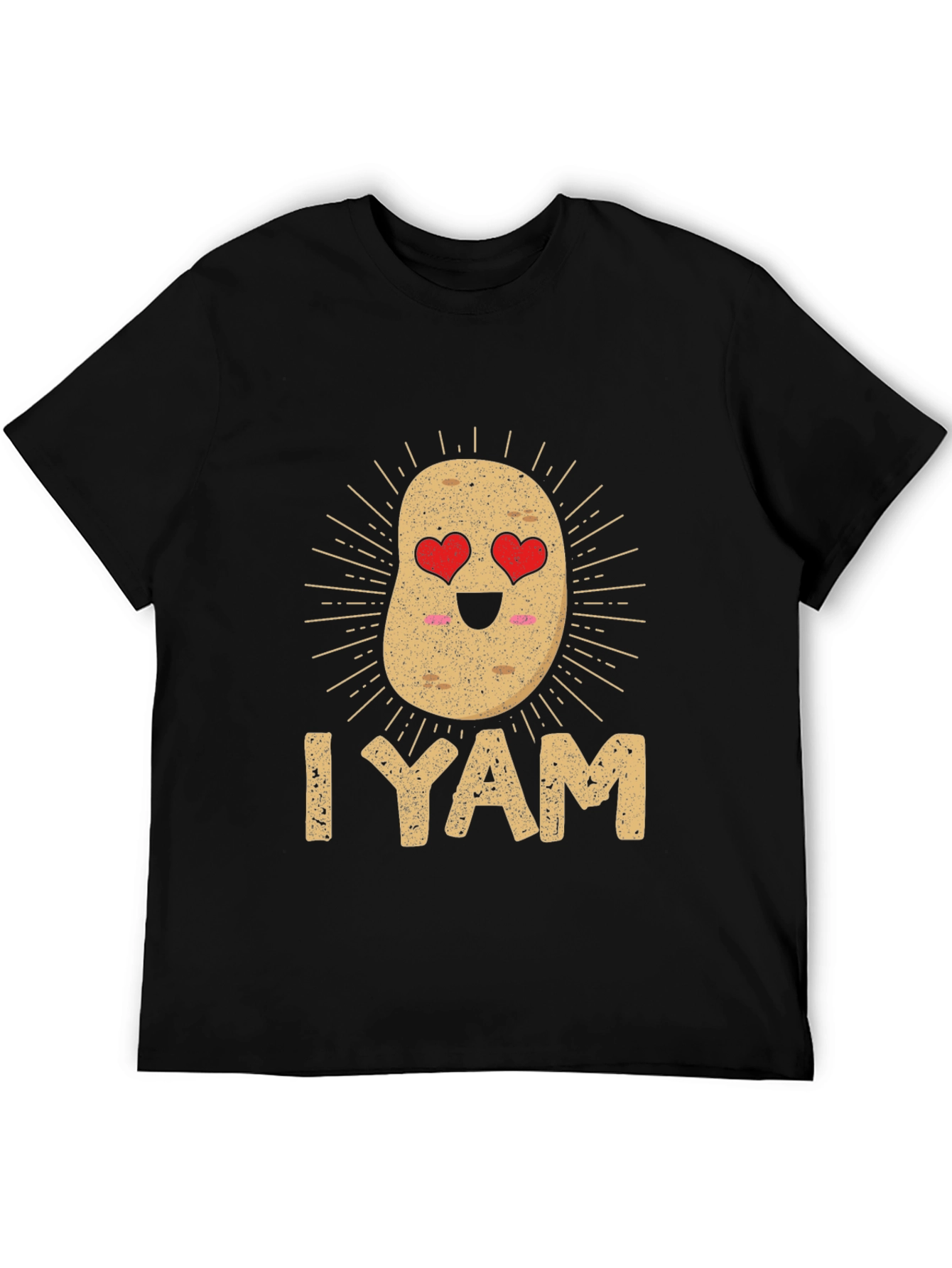 Black I Yam Cute Potato Graphic Tee - Unisex view 5