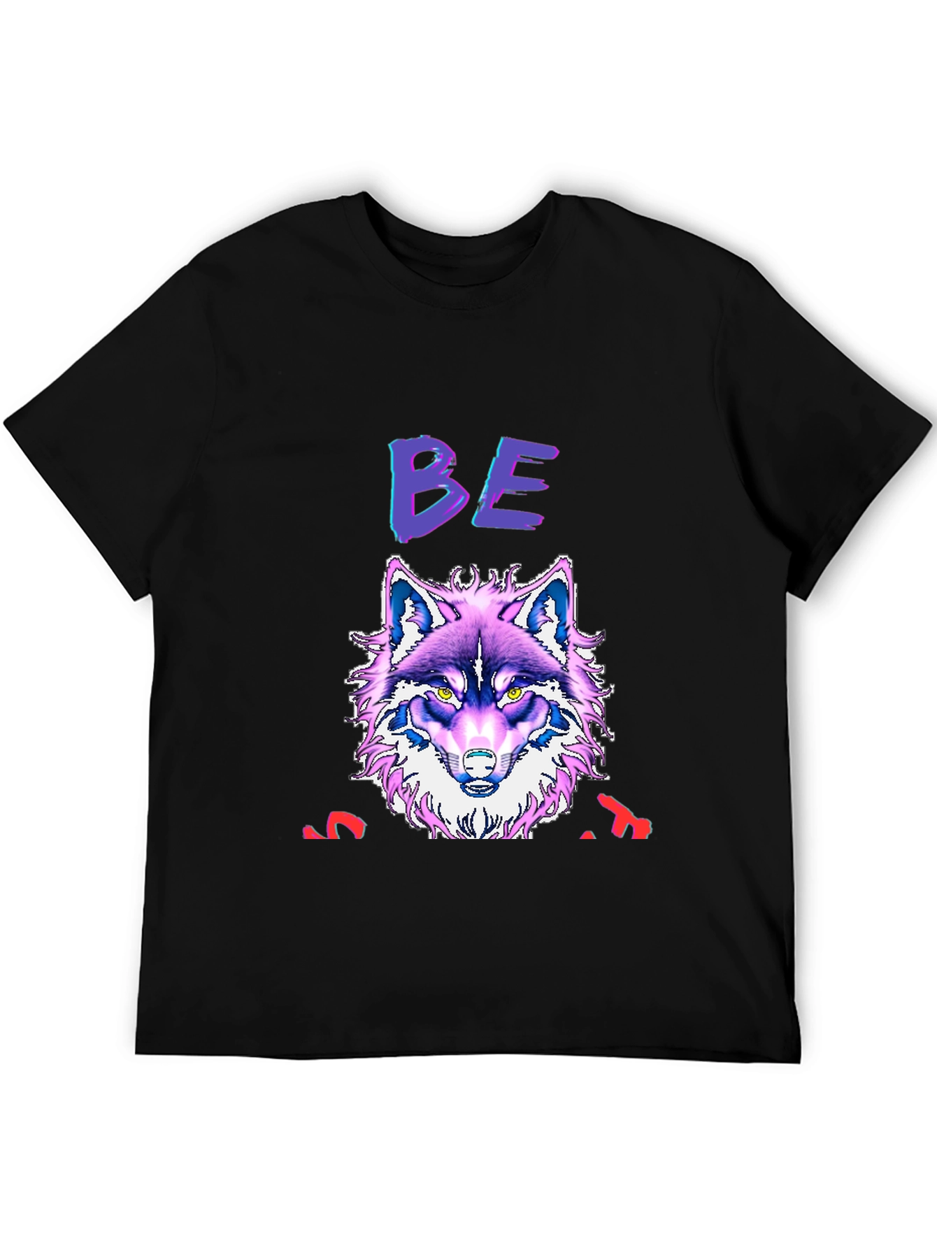 Black Wolf Graphic Print T-Shirt - Bold, Unique Design view 5