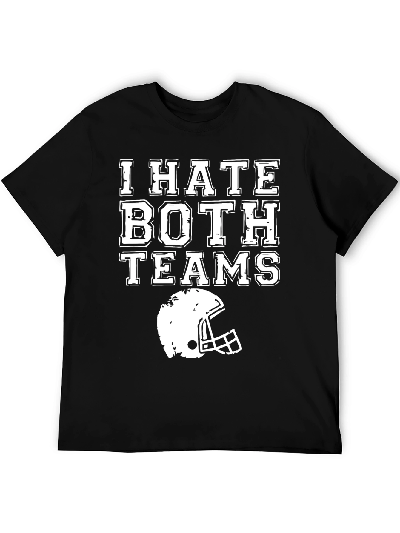 Black I Hate Both Teams Football T-Shirt view 5