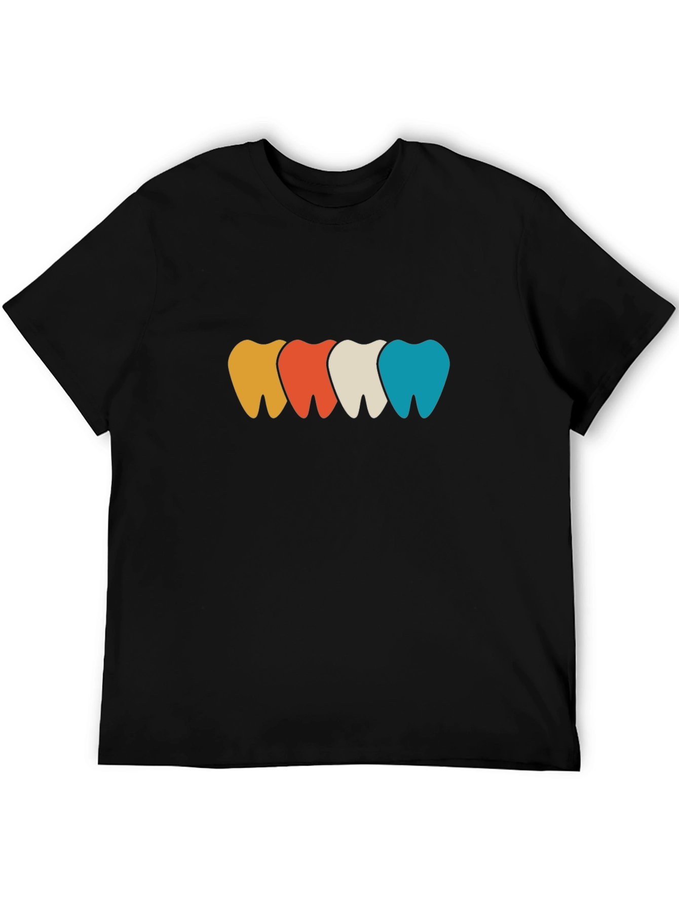 Black Colorful Teeth Graphic Tee - Dentist Fashion view 5