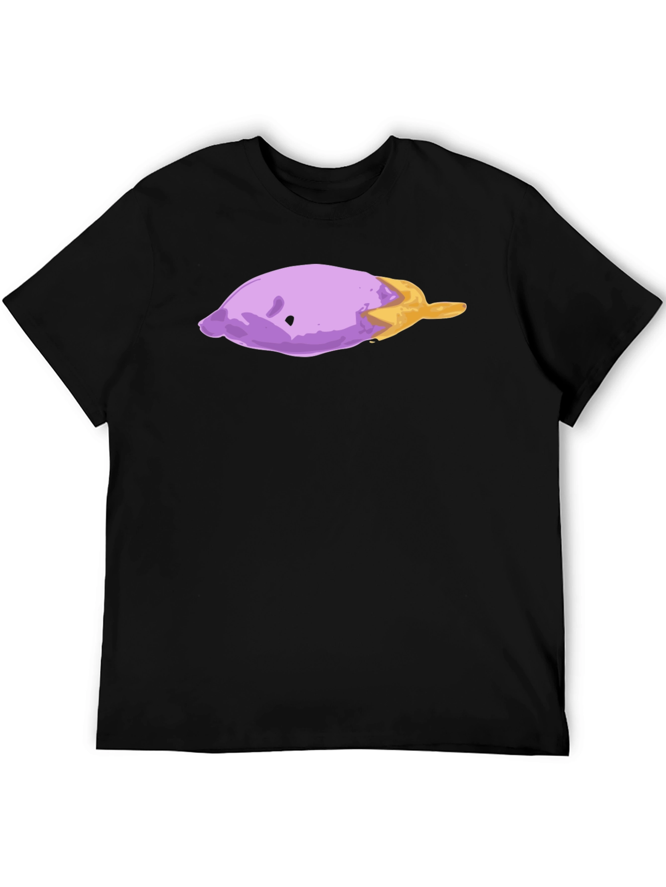 Eggplant Art Graphic T-Shirt - Casual Black Tee - 5