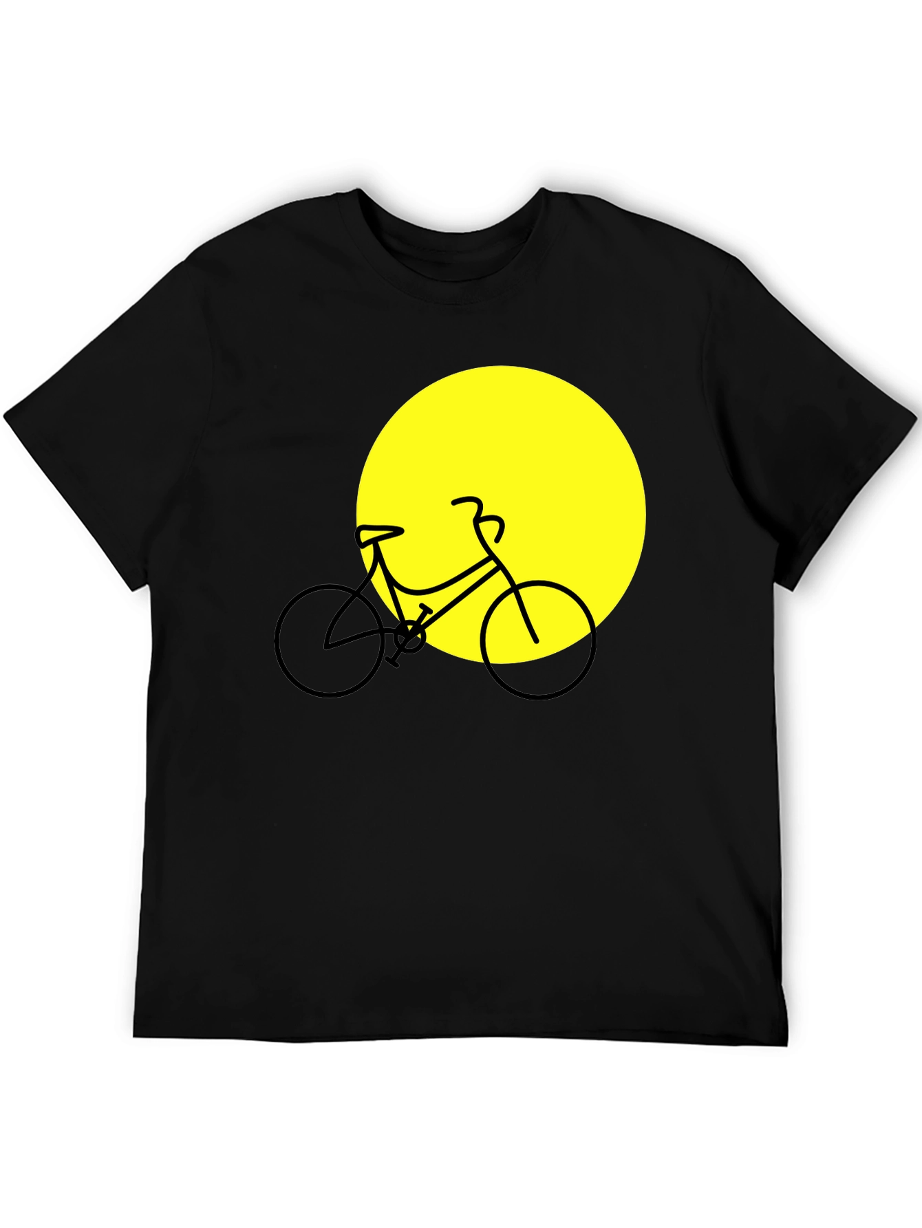 Black Bike Silhouette Graphic Tee - Black Cotton Blend view 5
