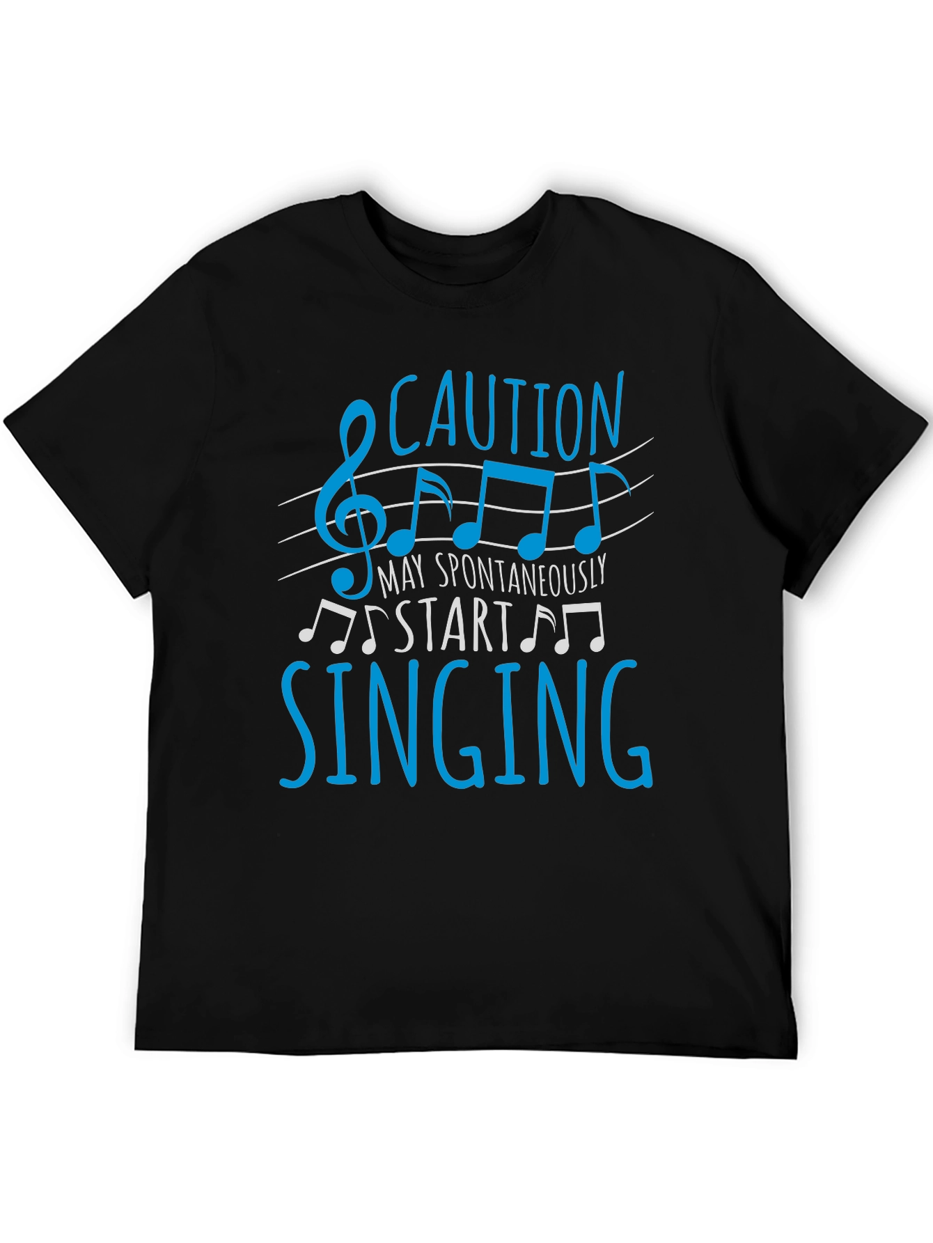 Black Caution May Spontaneously Start Singing Graphic Tee view 5