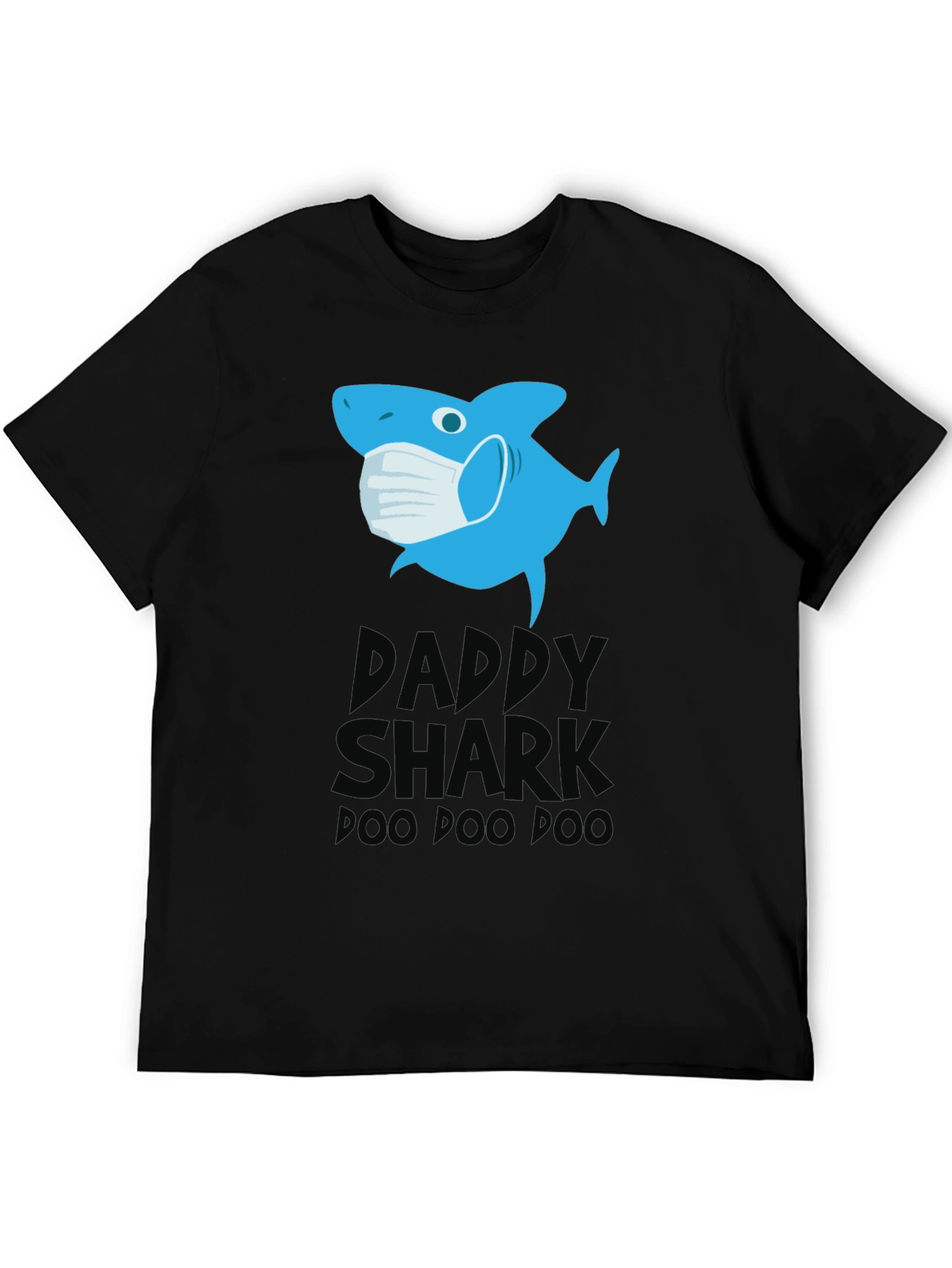 Black Daddy Shark Mask T-Shirt, Doo Doo Doo view 5