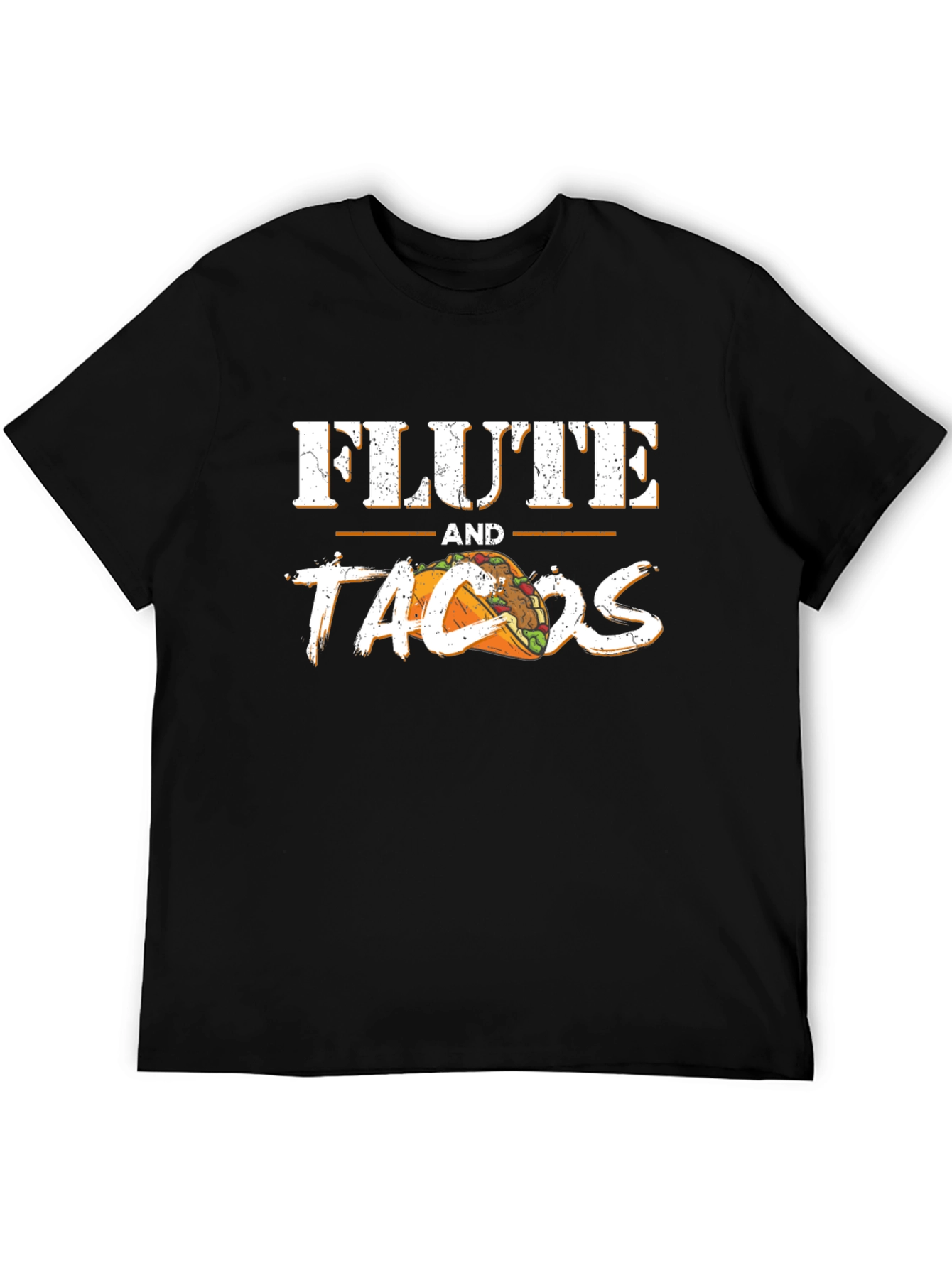Black Flute and Tacos Black Graphic Tee view 5