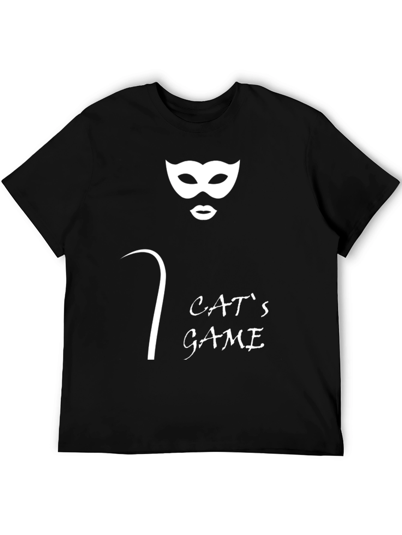 Black Cat's Game Graphic Tee - Black Unisex T-Shirt view 5