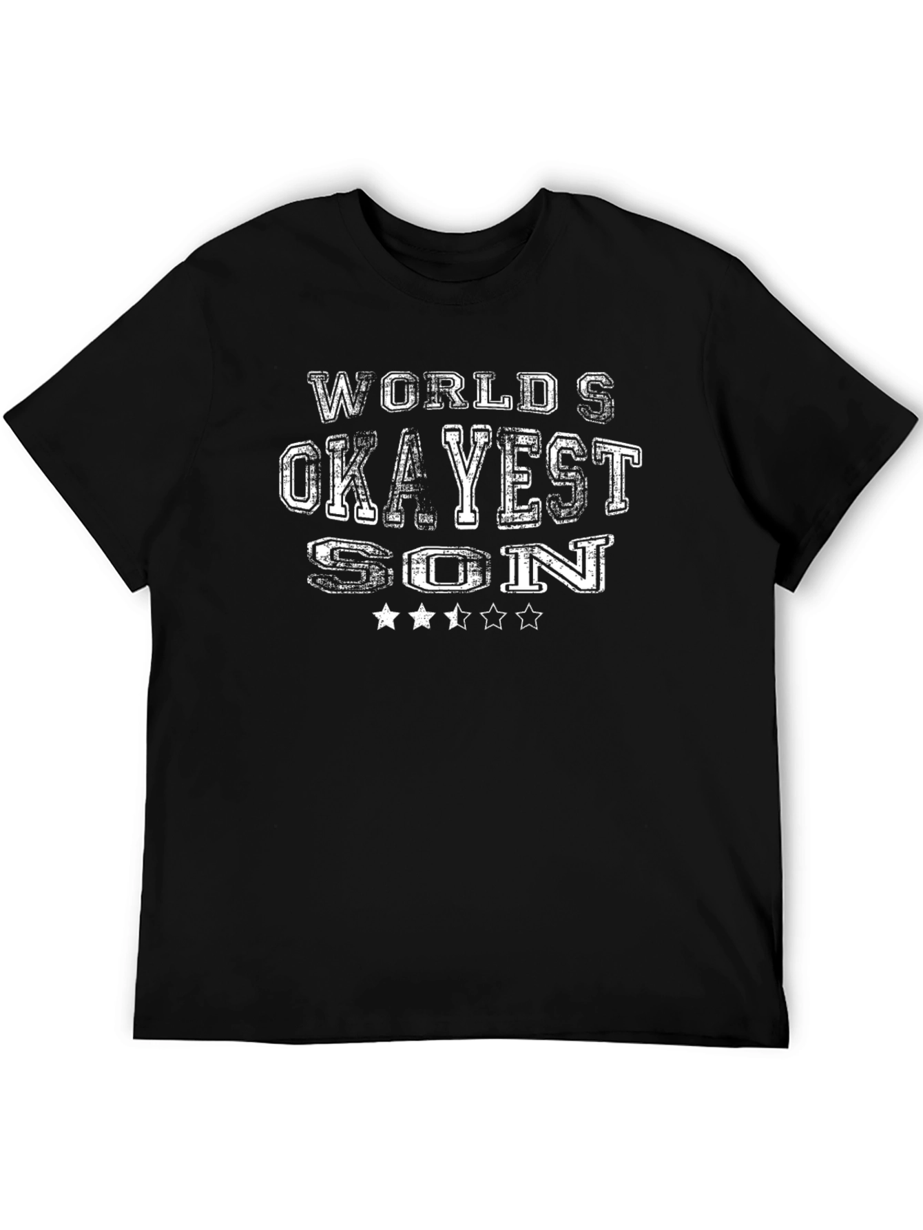 Black World's Okayest Son T-Shirt view 5