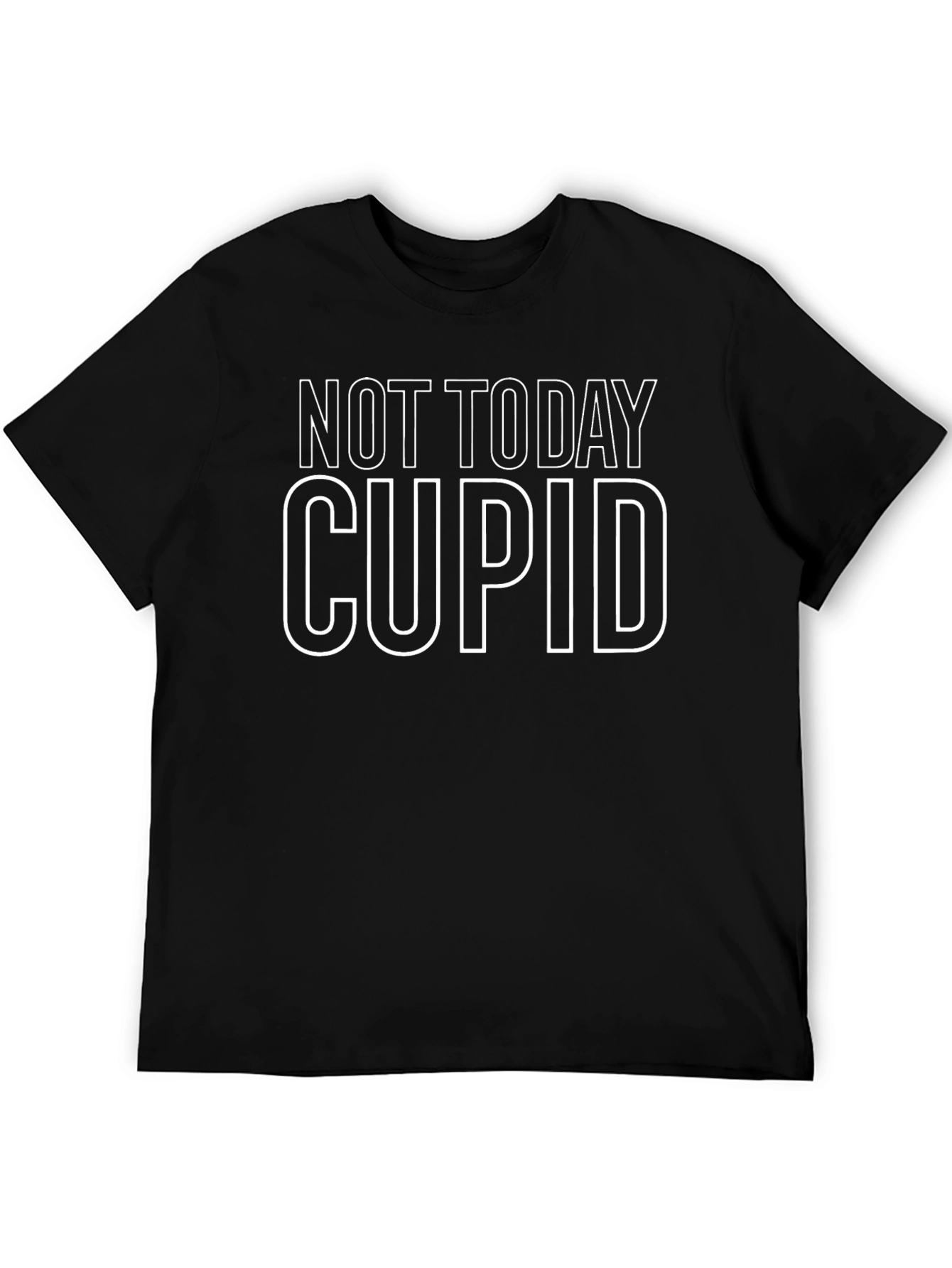 Black Not Today Cupid Graphic Tee - Black Casual T-Shirt view 5
