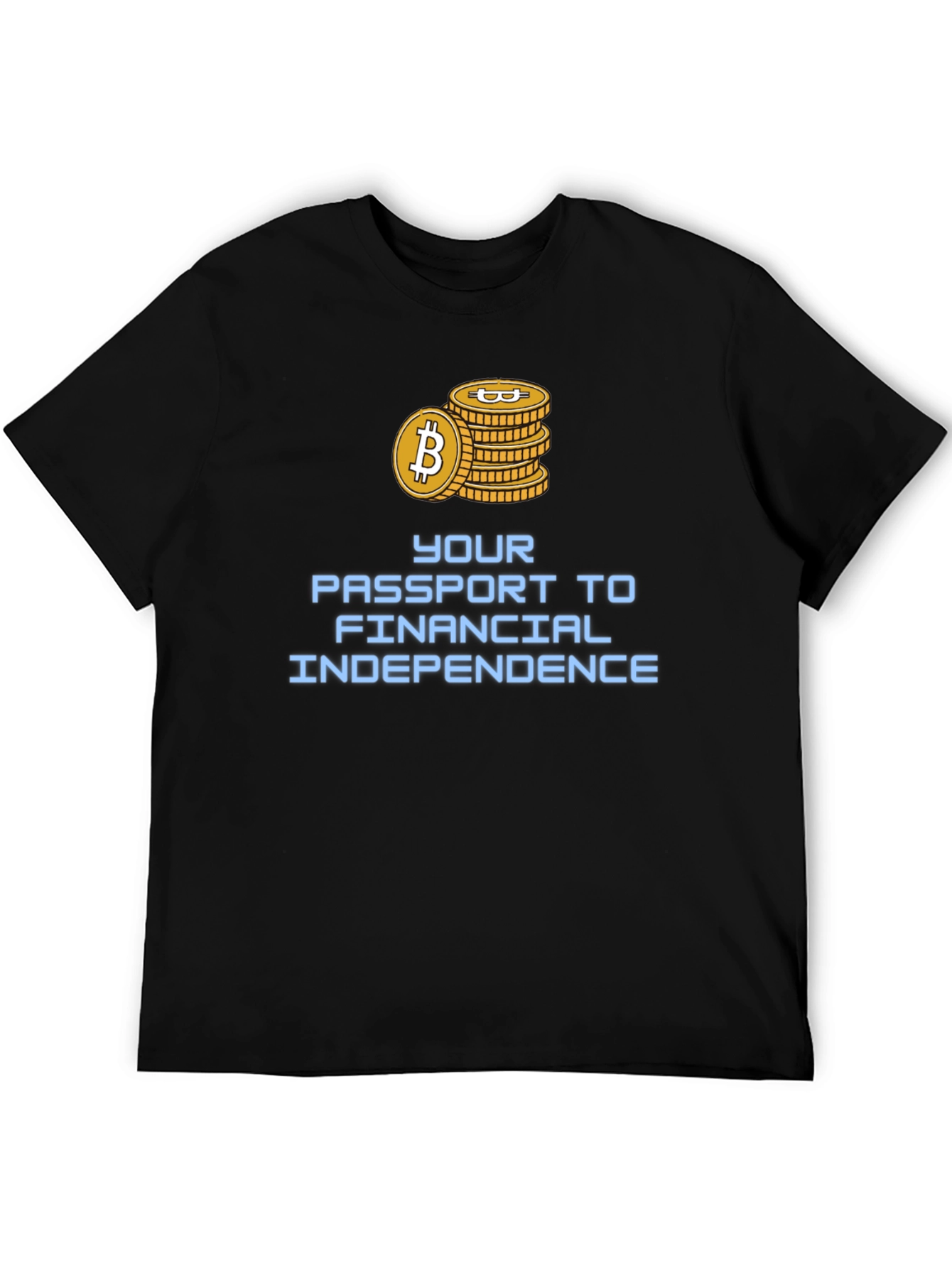 Black Bitcoin Financial Independence T-Shirt view 5