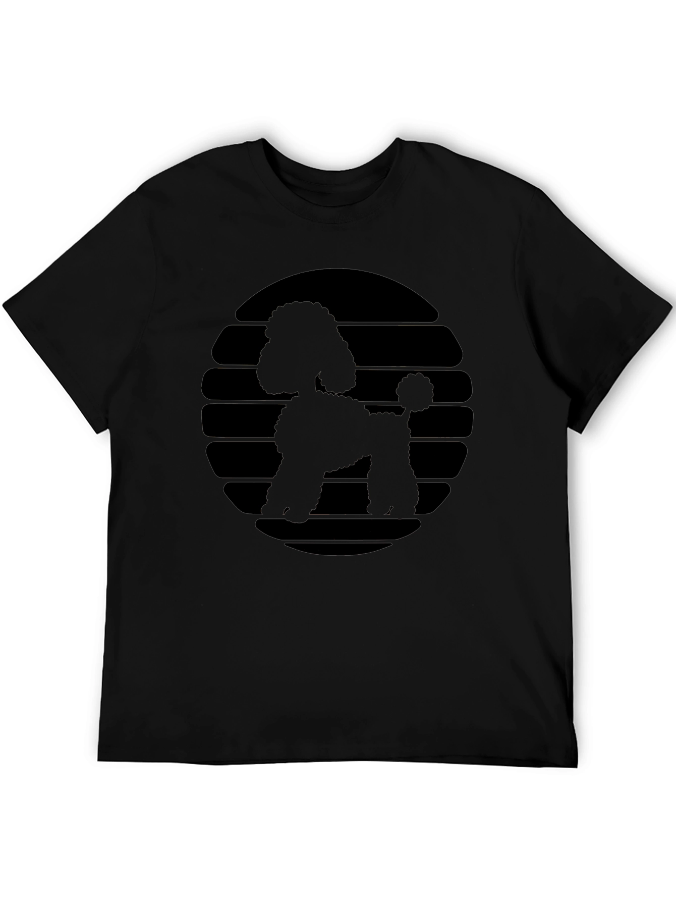 Black Retro Poodle Graphic Tee - Black view 5