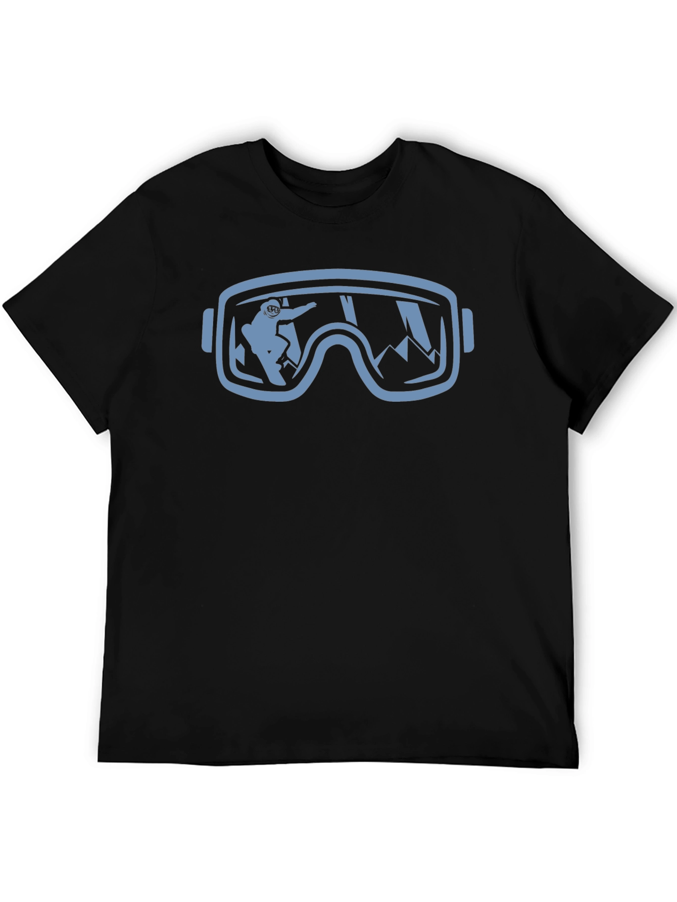 Black Snowboarder Goggles T-Shirt - Mountain Adventure view 5