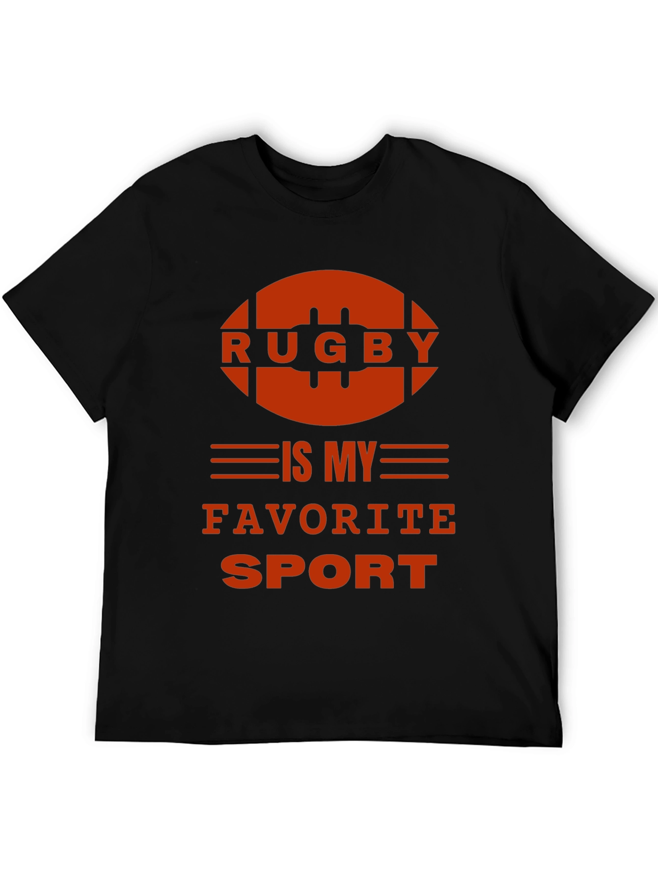 Black Rugby is My Favorite Sport T-Shirt view 5