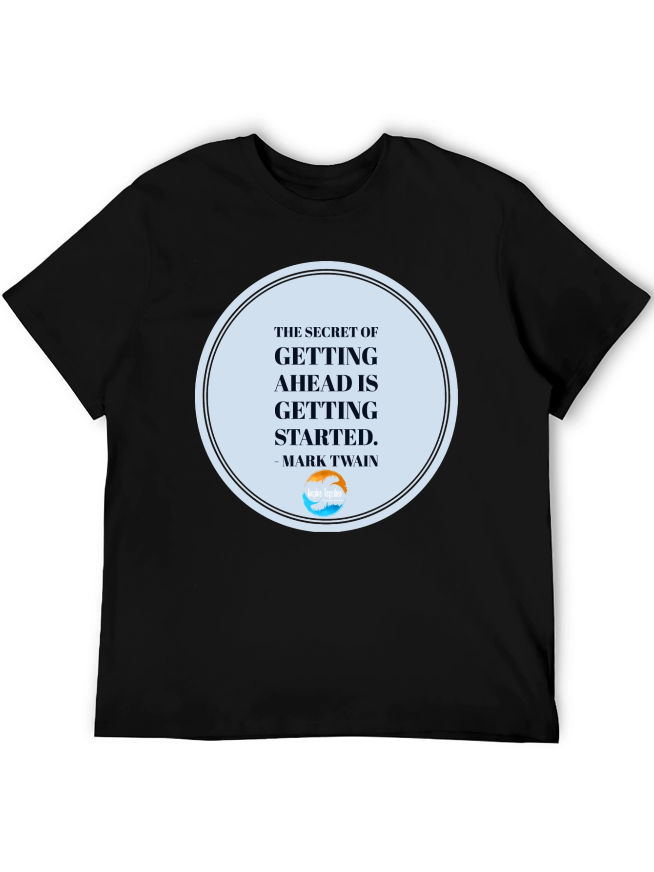 Black Inspirational T-Shirt: "Getting Ahead" Quote view 5