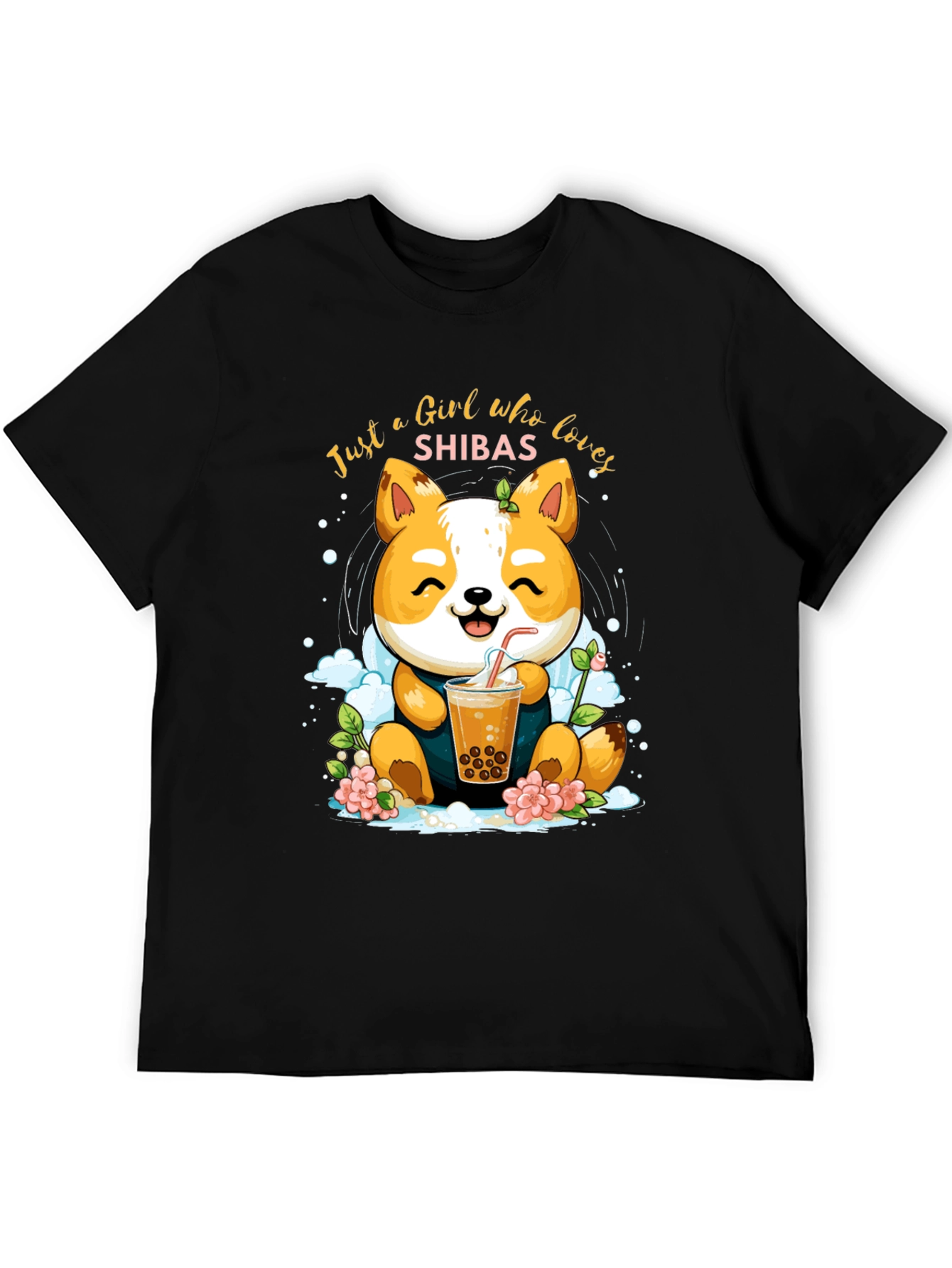 Black Girl Who Loves Shibas T-Shirt view 5