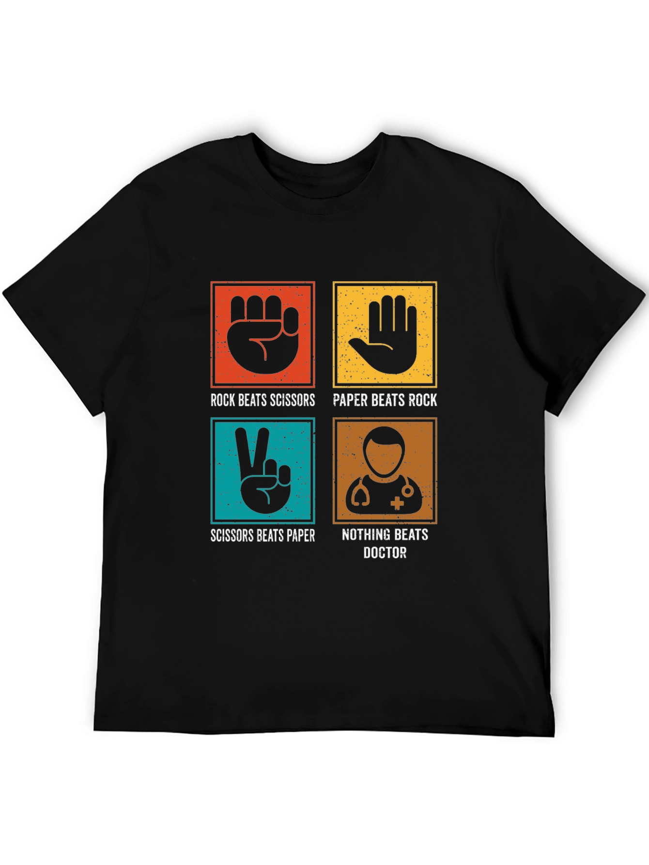 Black Rock Paper Scissors Doctor Tee - Funny Medical T-Shirt view 5