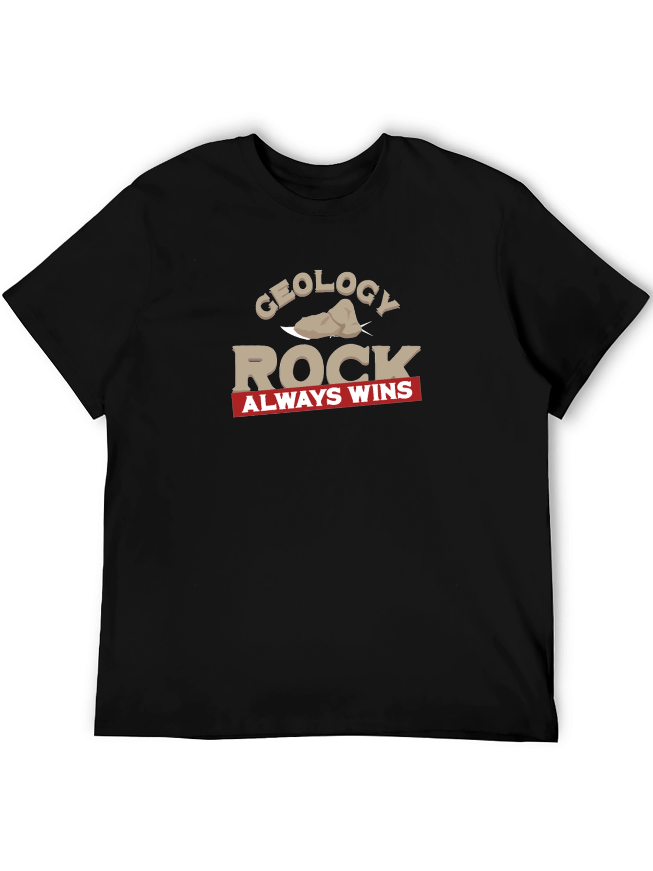 Black Geology Rock Always Wins Graphic T-Shirt view 5