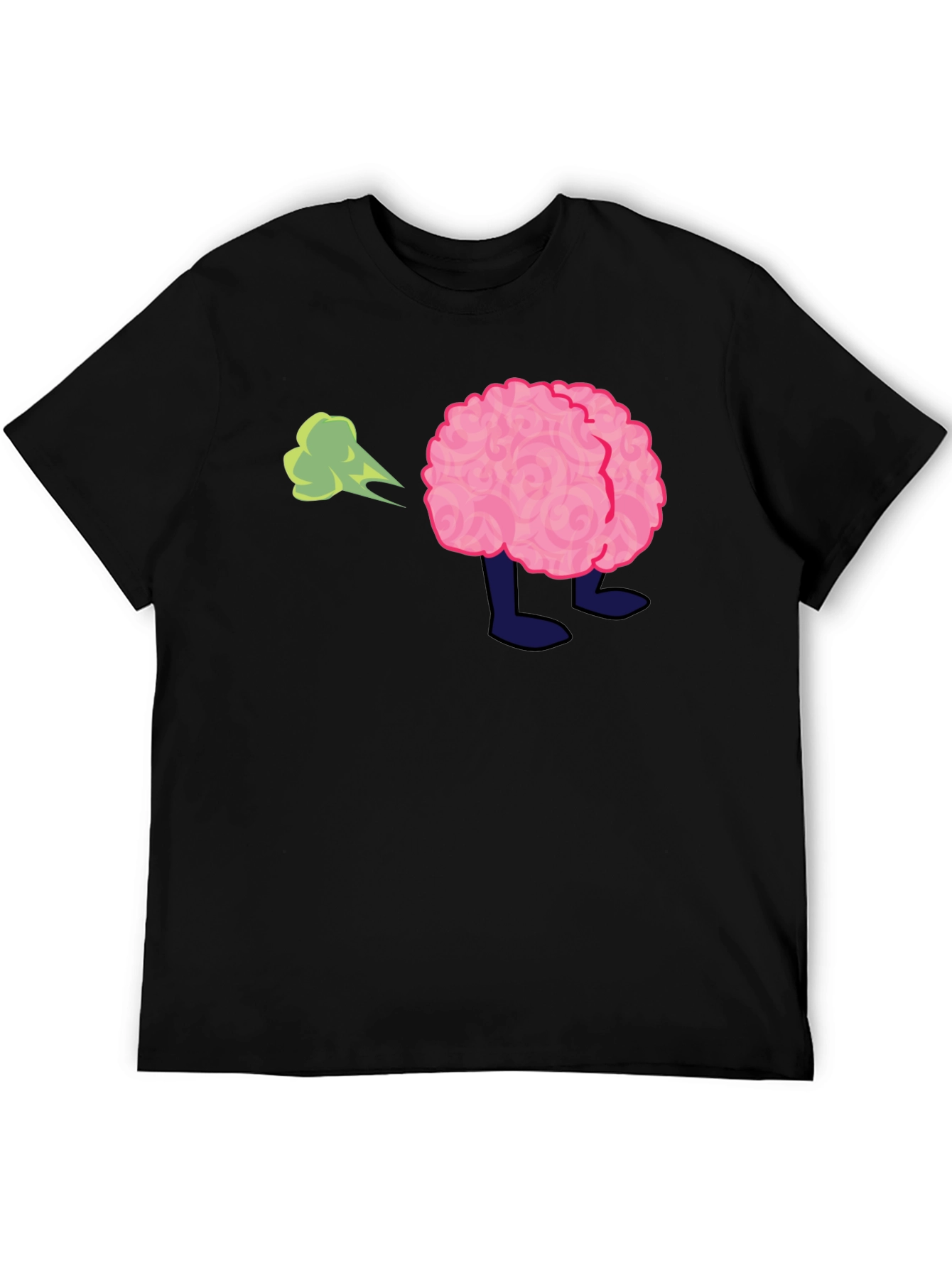 Black Funny Brain Fart T-Shirt - Adult Humor Tee view 5