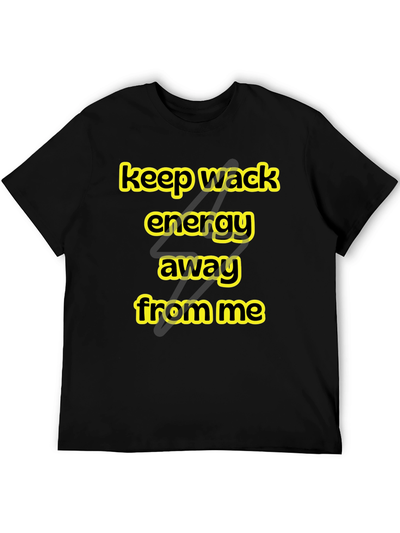 Black Keep Wack Energy Away Black Graphic Tee view 5