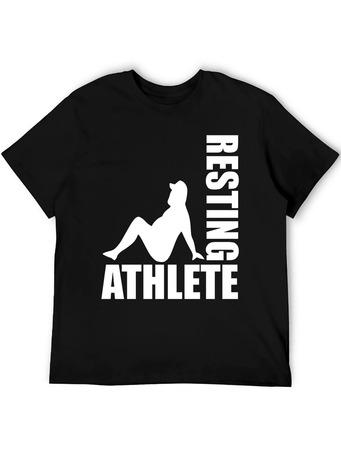 Black Resting Athlete Graphic T-Shirt - Black view 5