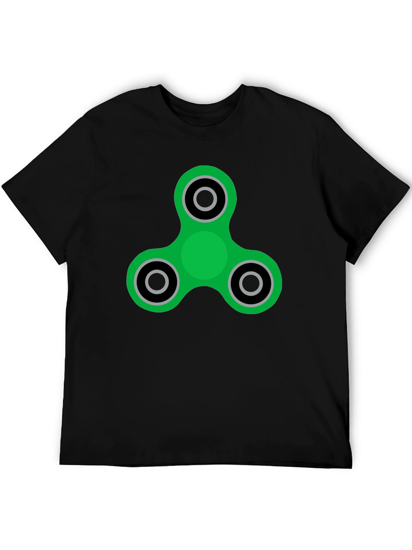 Black Fidget Spinner Graphic Tee - Black Cotton Blend view 5
