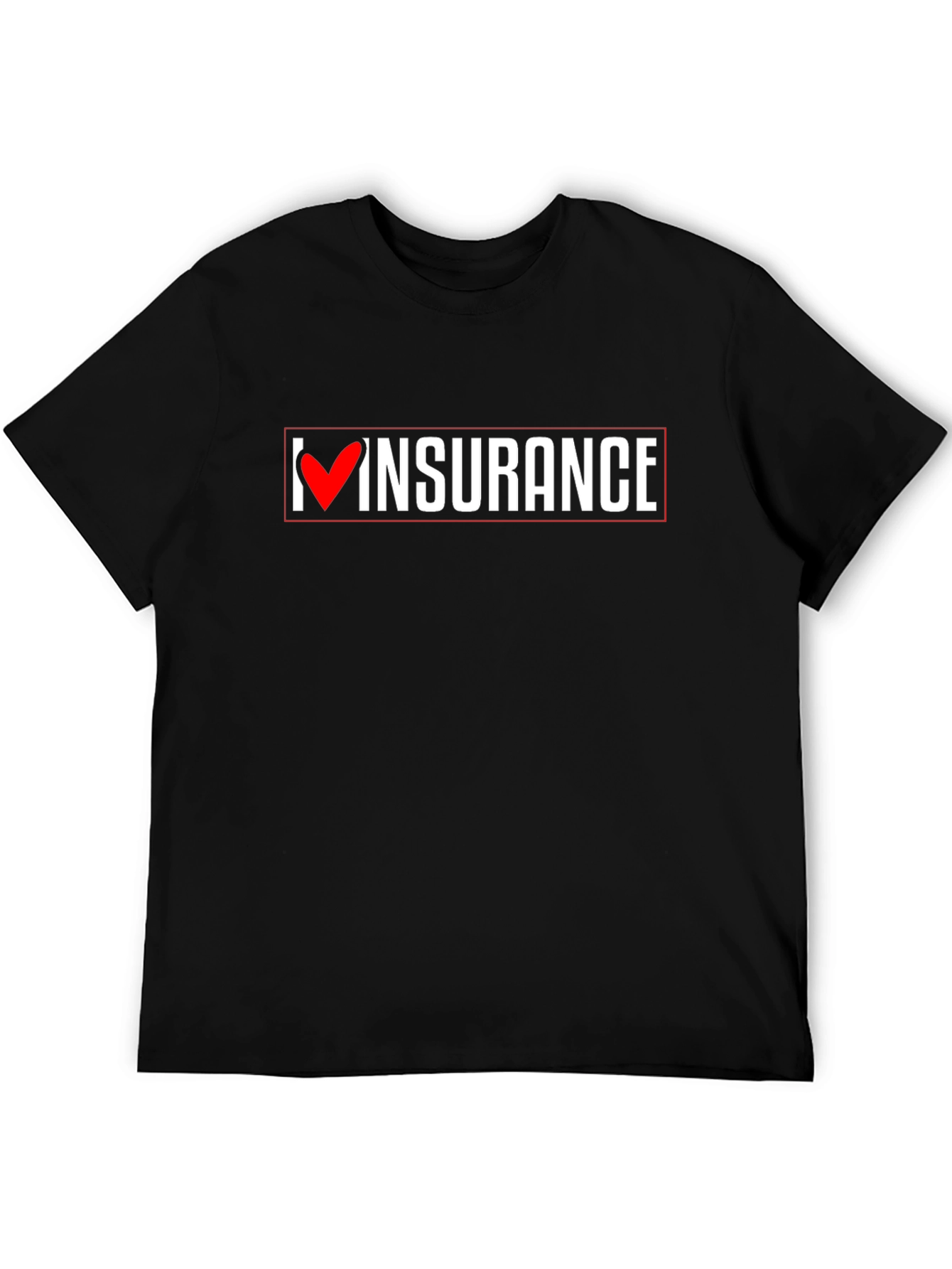 Black I Heart Insurance Black Cotton T-Shirt view 5
