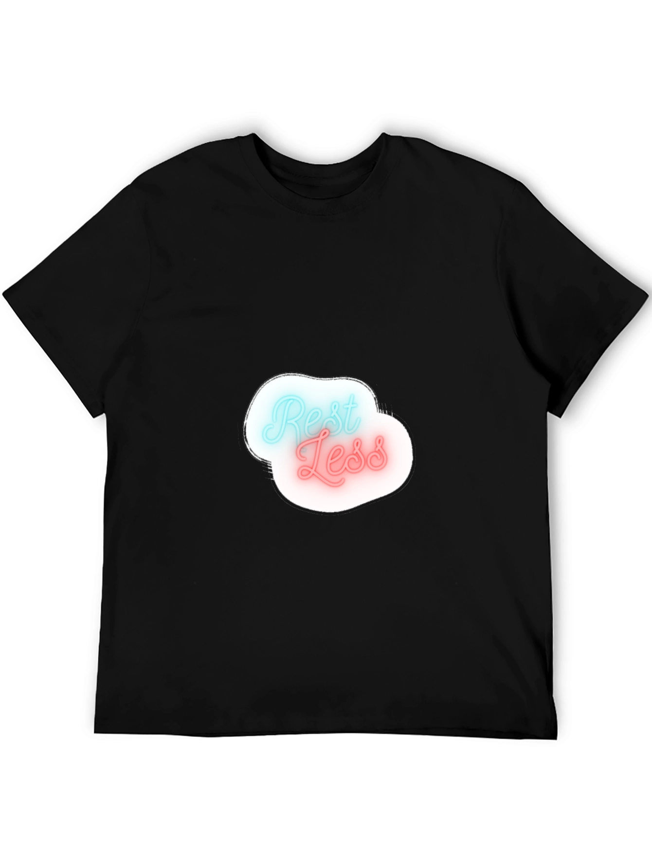 Black Rest Less Graphic Tee - Black Cotton Crew Neck view 5