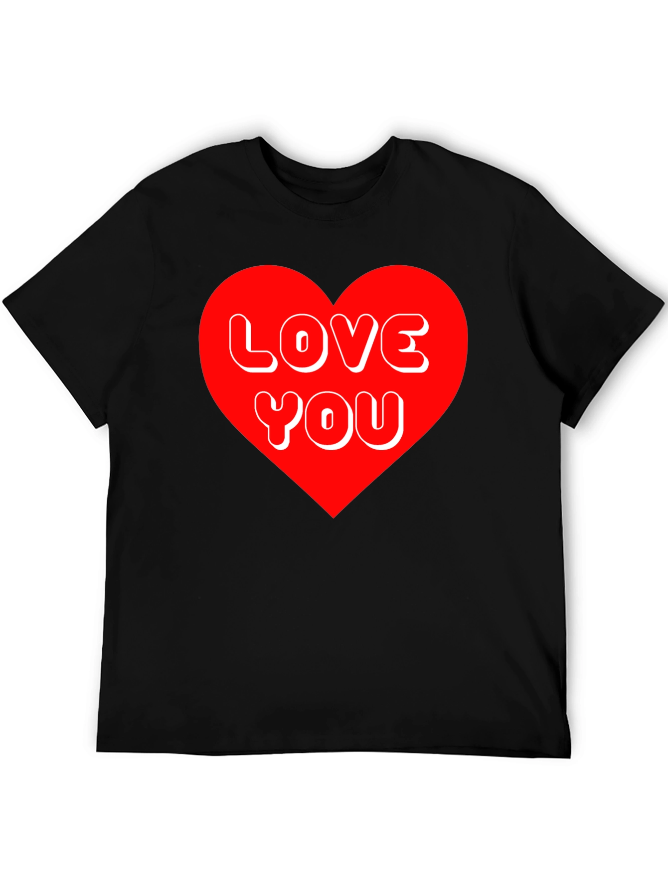 Black Love You Heart Graphic Tee - Black view 5
