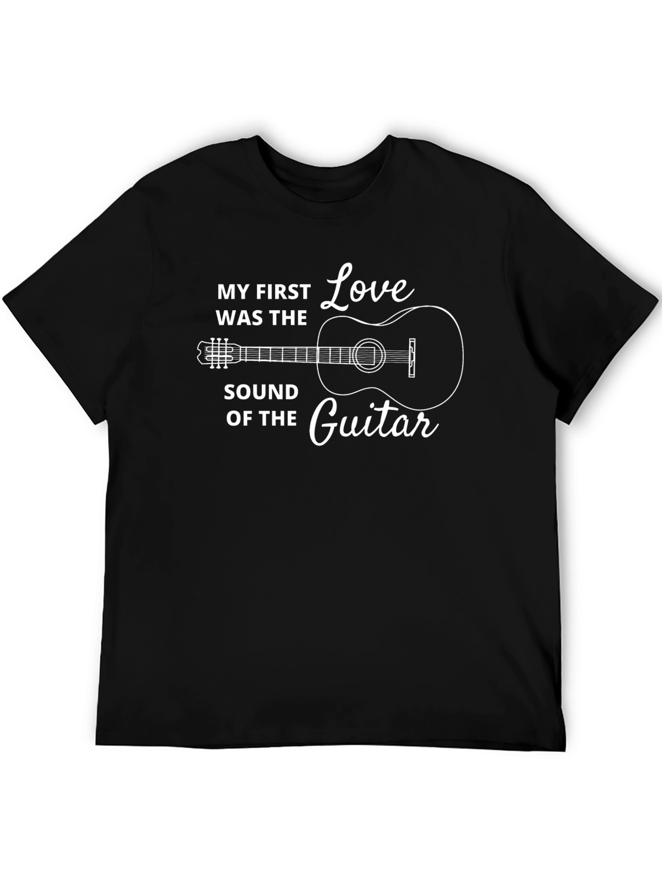 Black Guitar Lover's Tee: My First Love Was The Sound of the Guitar view 5