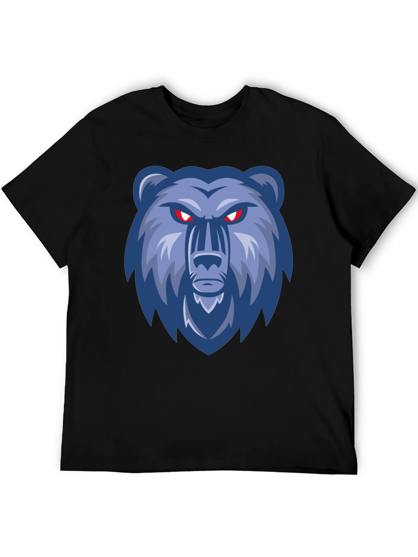 Black Men's Black T-Shirt with Bear Graphic view 5