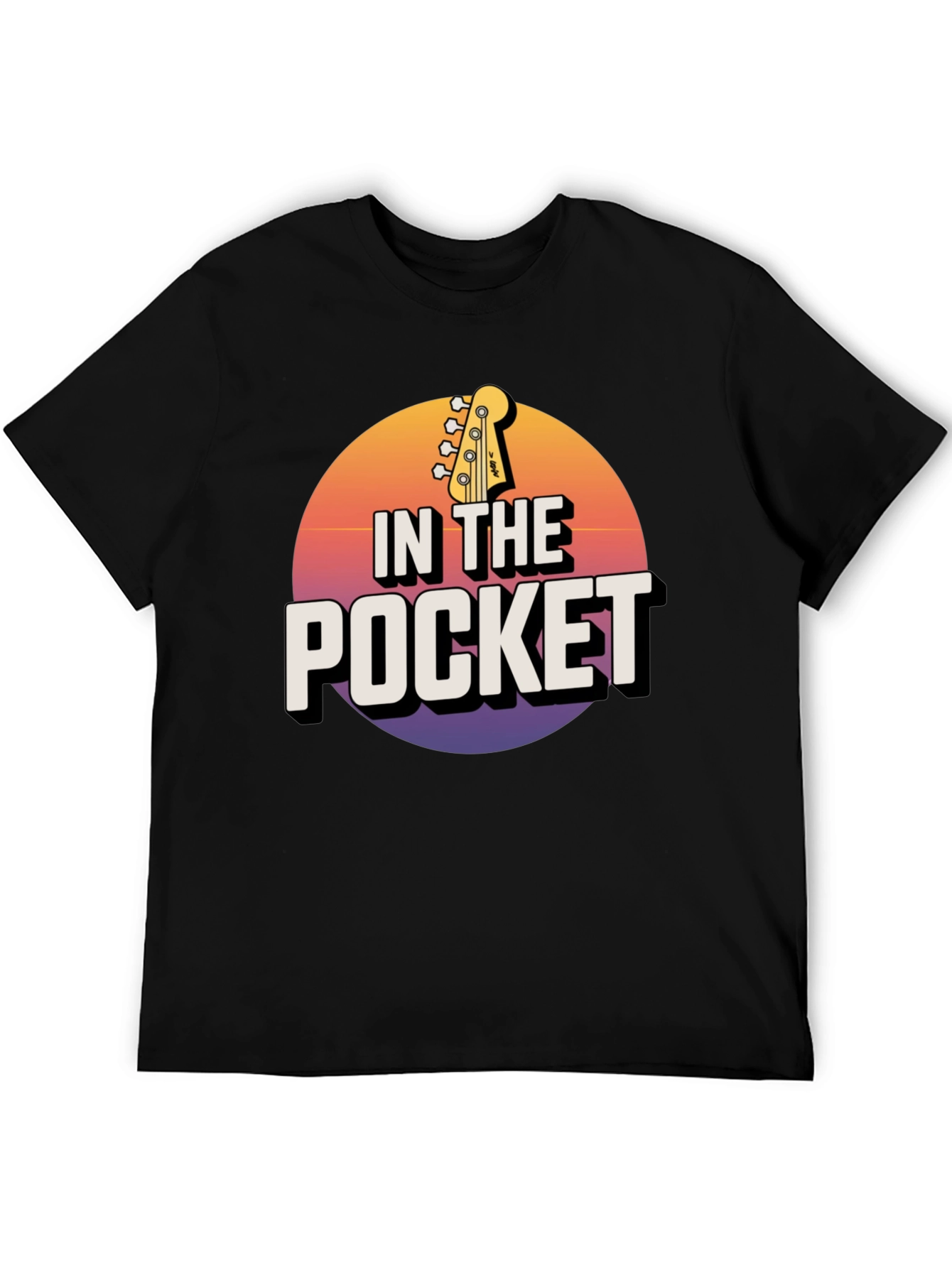 Black In the Pocket Bass Guitar Graphic Tee view 5