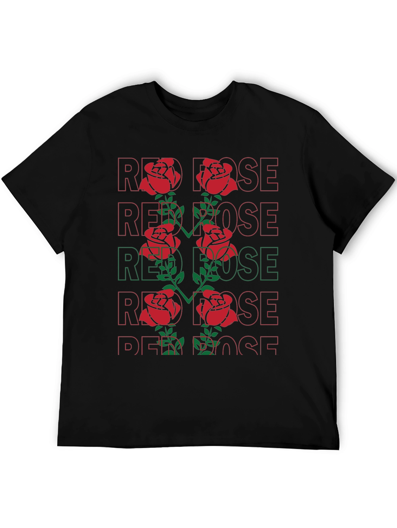 Black Red Rose Graphic Tee - Bold Floral Statement view 5